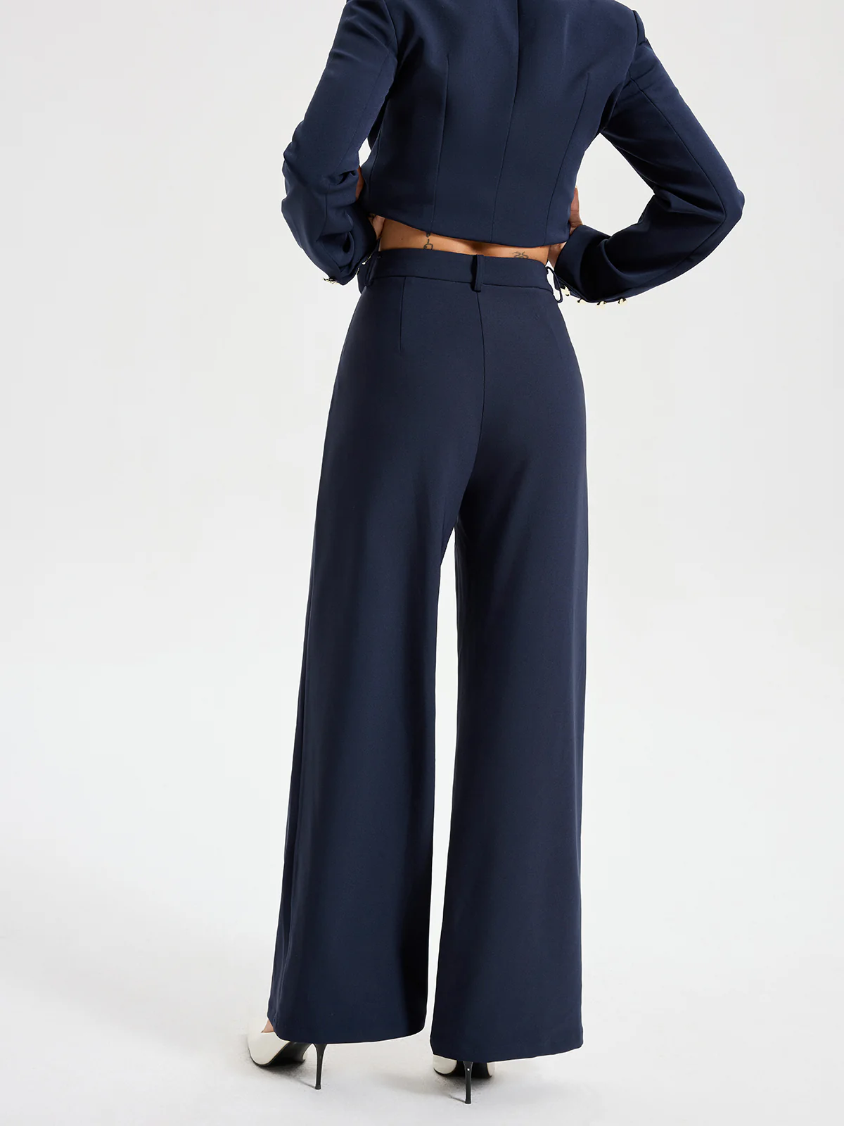 High-Waist Straight-Leg Pants - Wholesalesil