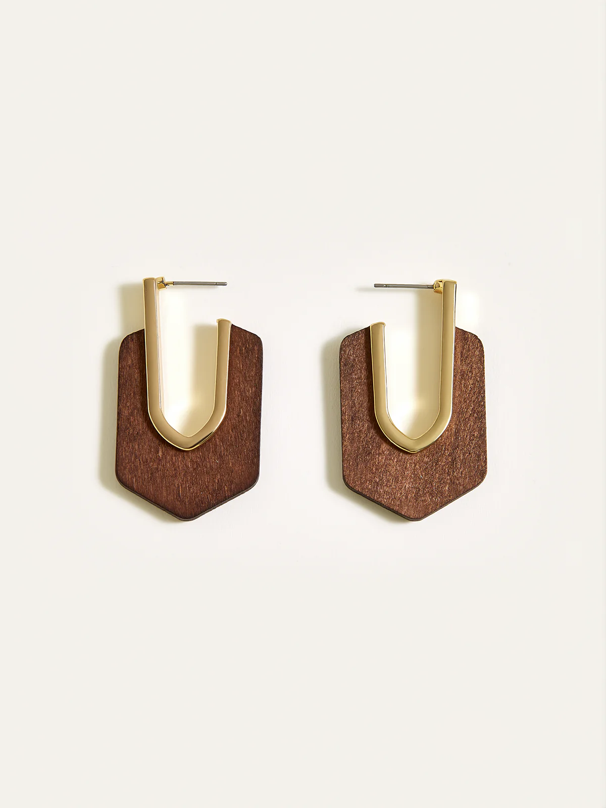 Wood Geometric Earrings - Wholesalesil