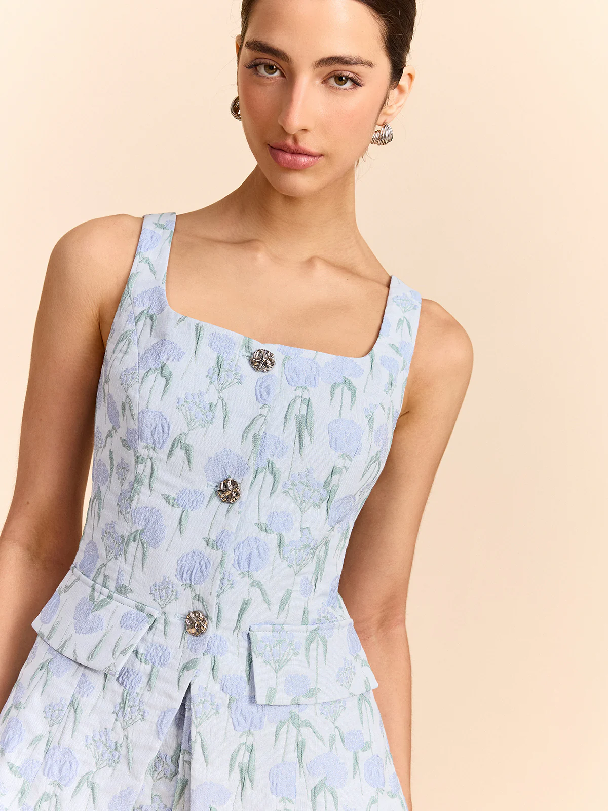 Floral Jacquard Vest - Wholesalesil