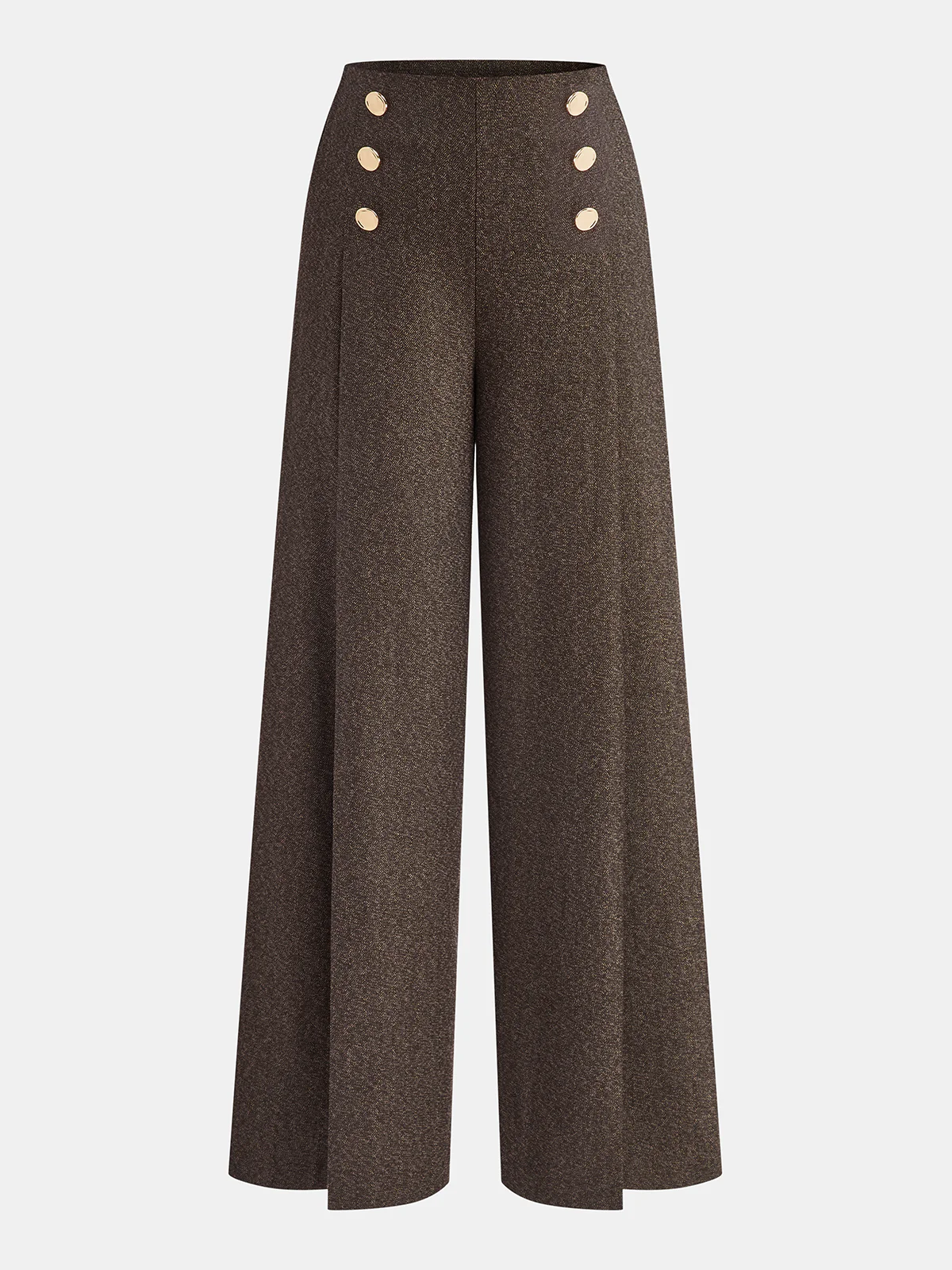 Buttoned Twill Retro Pants - Wholesalesil