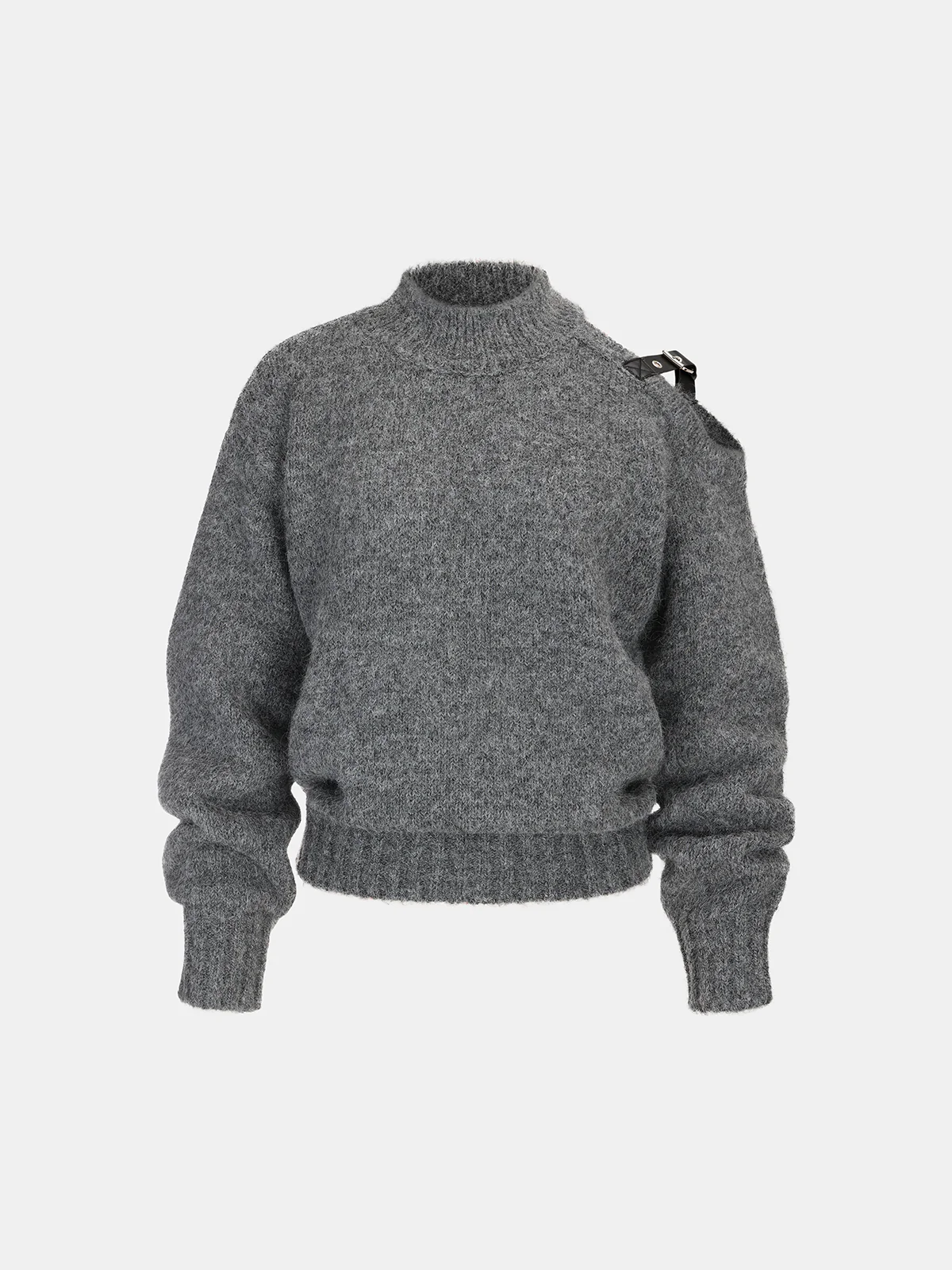 Buckle Detail Wool-Blend Sweater - Wholesalesil