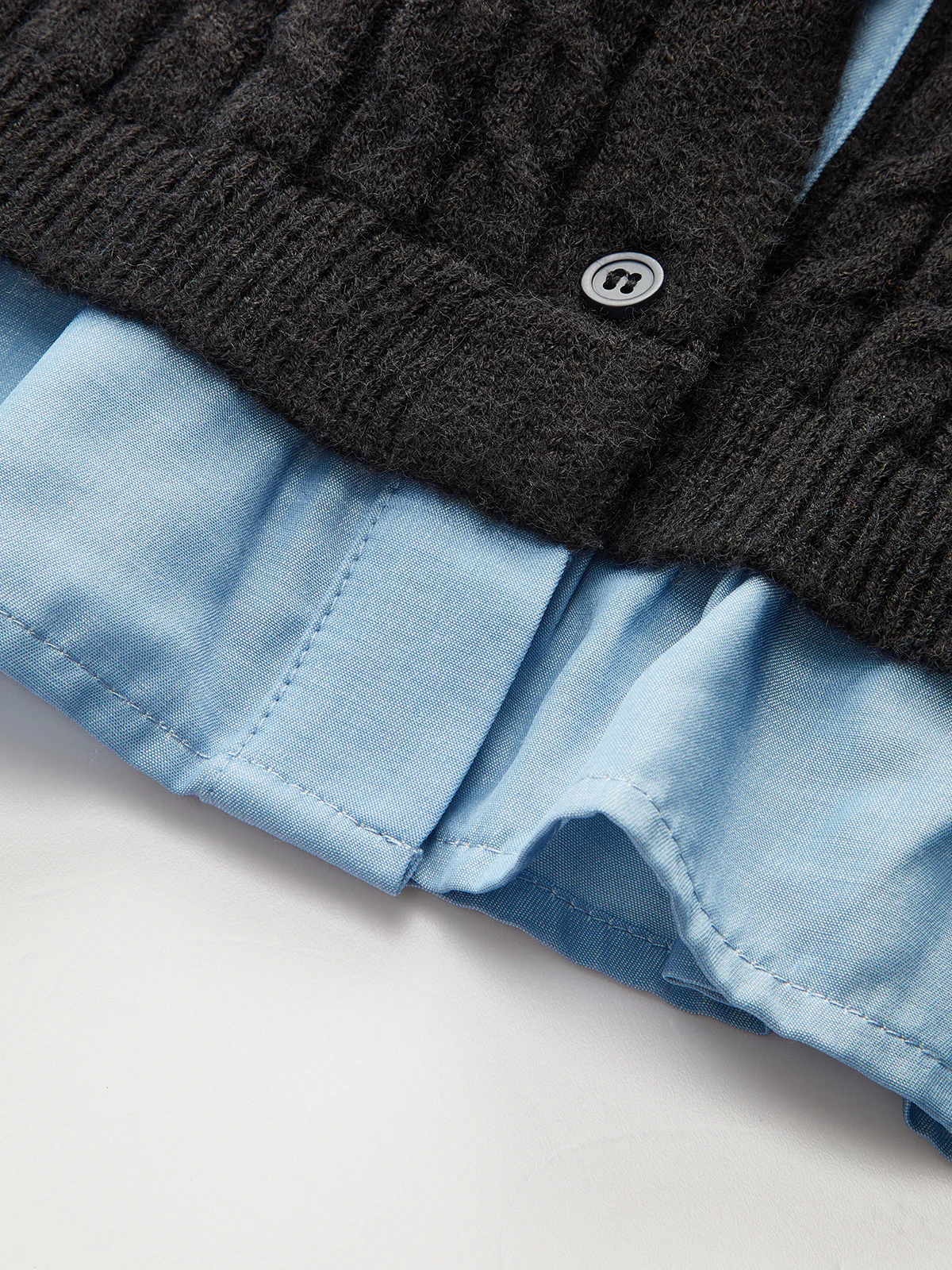 2 in1 Paneled Cable-Knit Cardigan - Wholesalesil