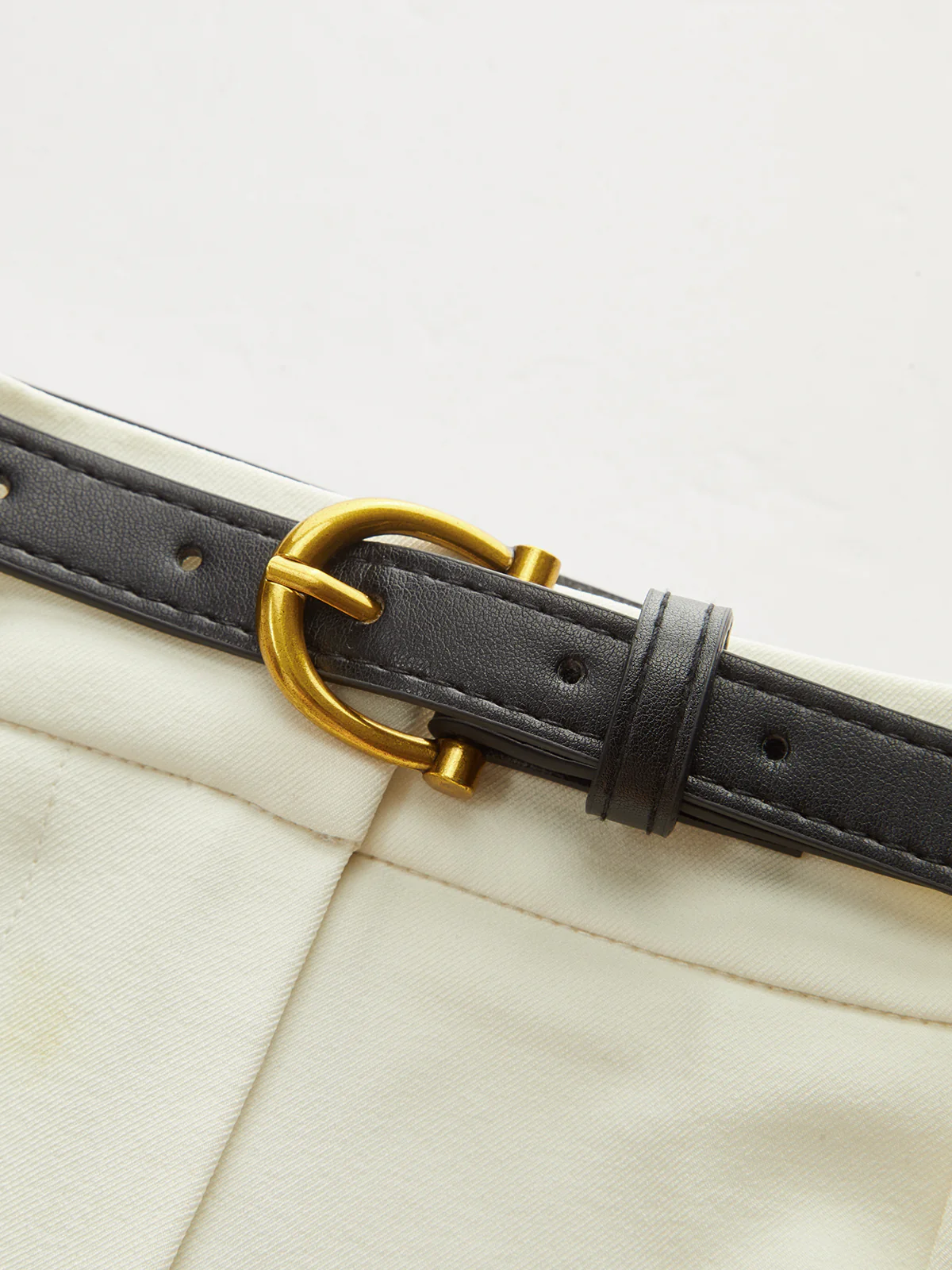 Belted Pleated Straight-Leg Pants - Wholesalesil