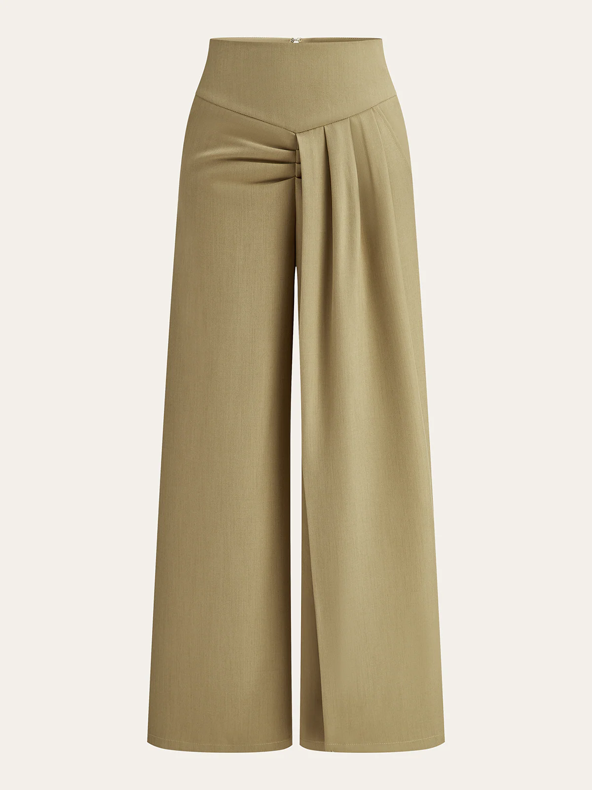 Asymmetric Ruched Mid-Waisted Pants - Wholesalesil