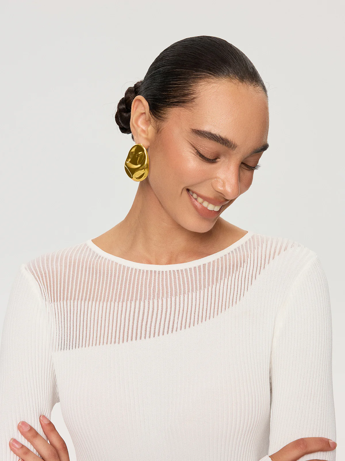 Oversized Irregular Shaped Drop Earrings - Wholesalesil