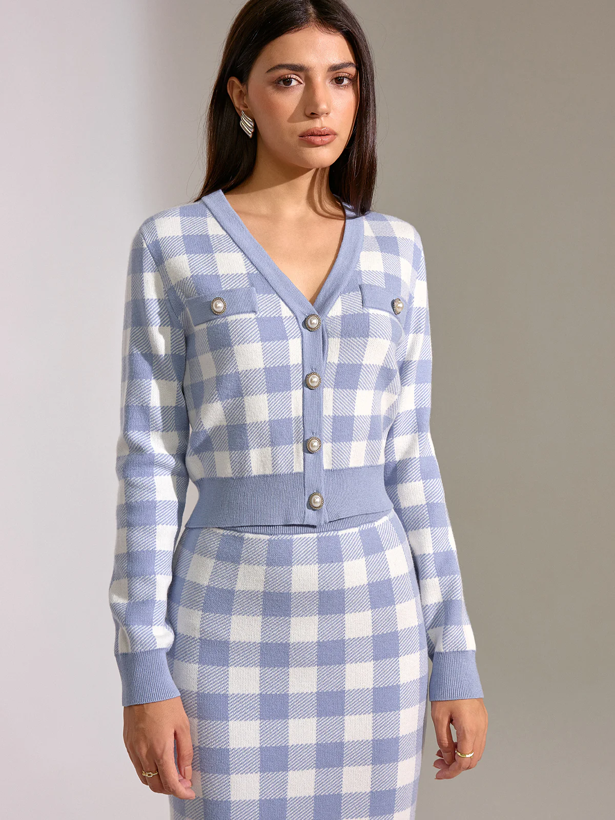 Vintage Plaid Wool Blend Cardigan - Wholesalesil