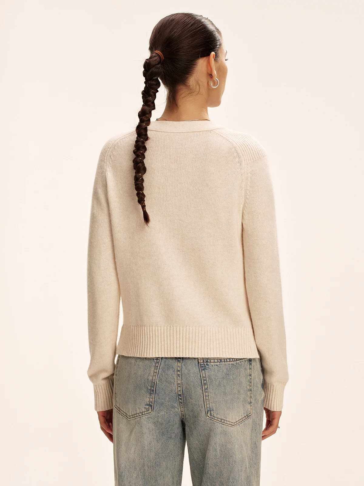 V-Neck Wool Blend Cardigan - Wholesalesil