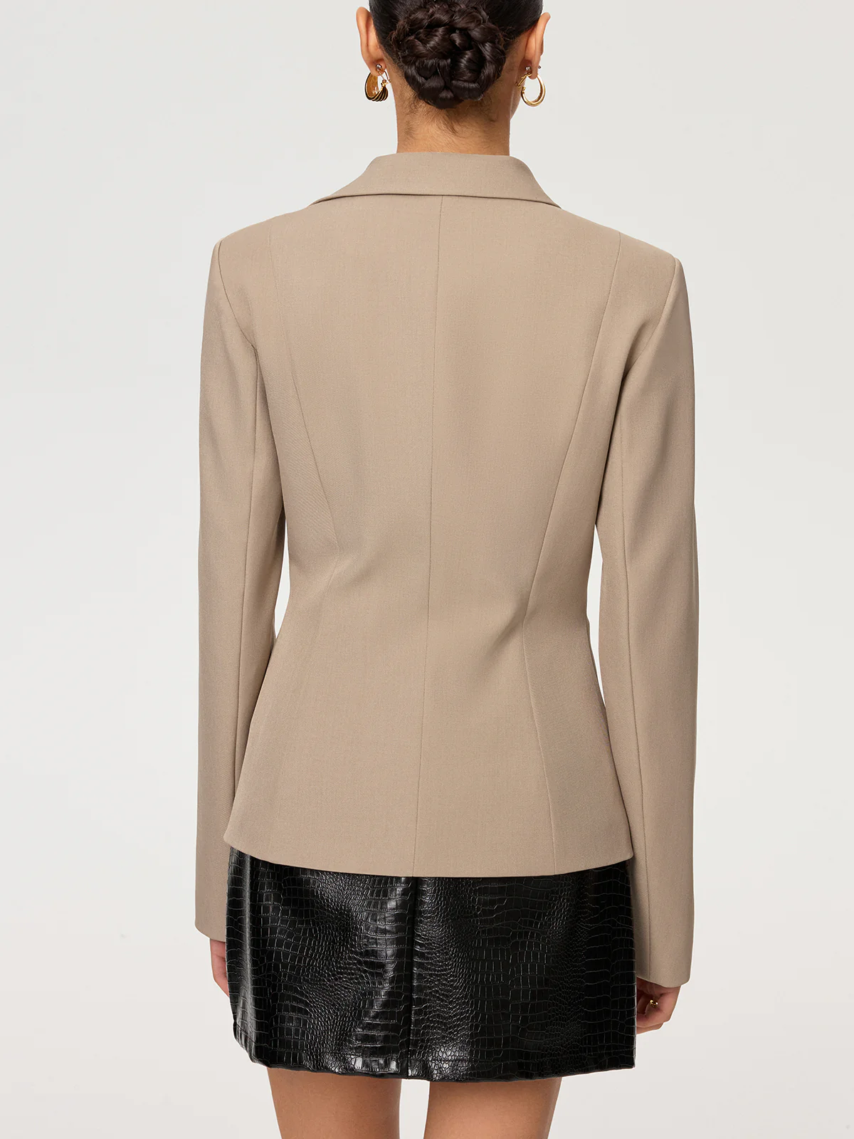 Asymmetric Button-Front Blazer - Wholesalesil
