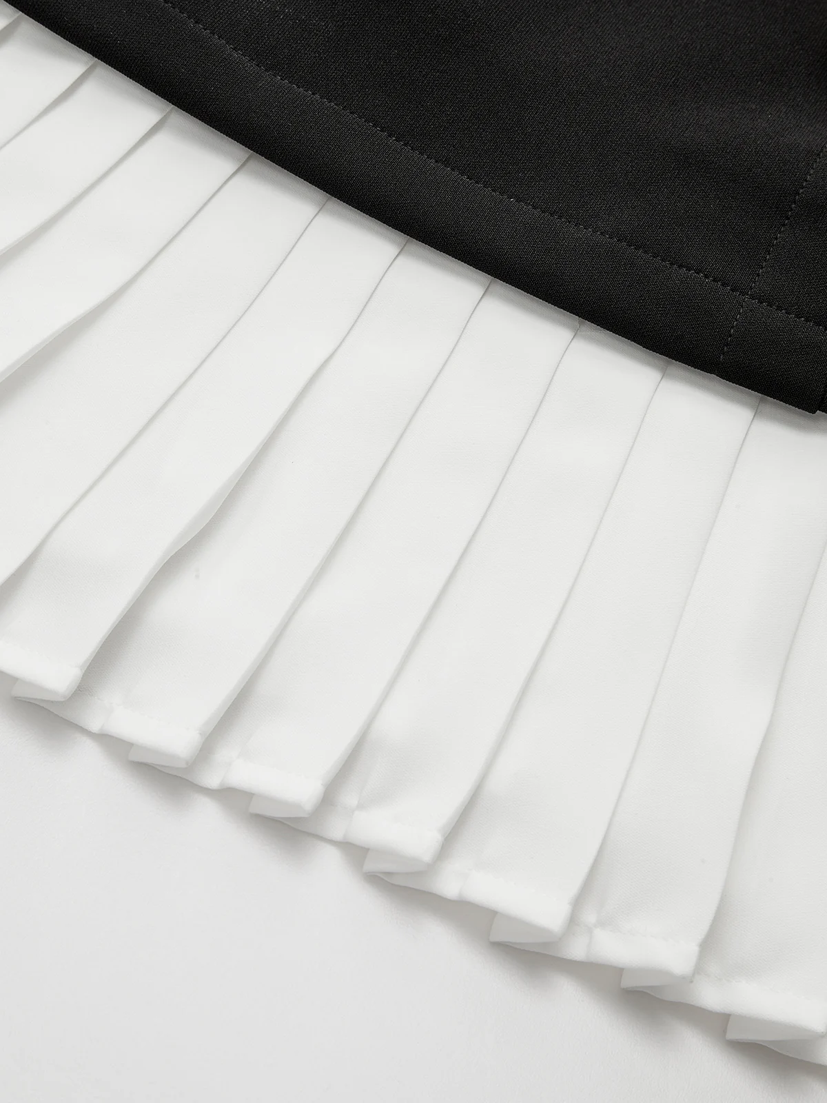 Pleated Hem Panel Asymmetric Metal Detail Mini Dress - Wholesalesil