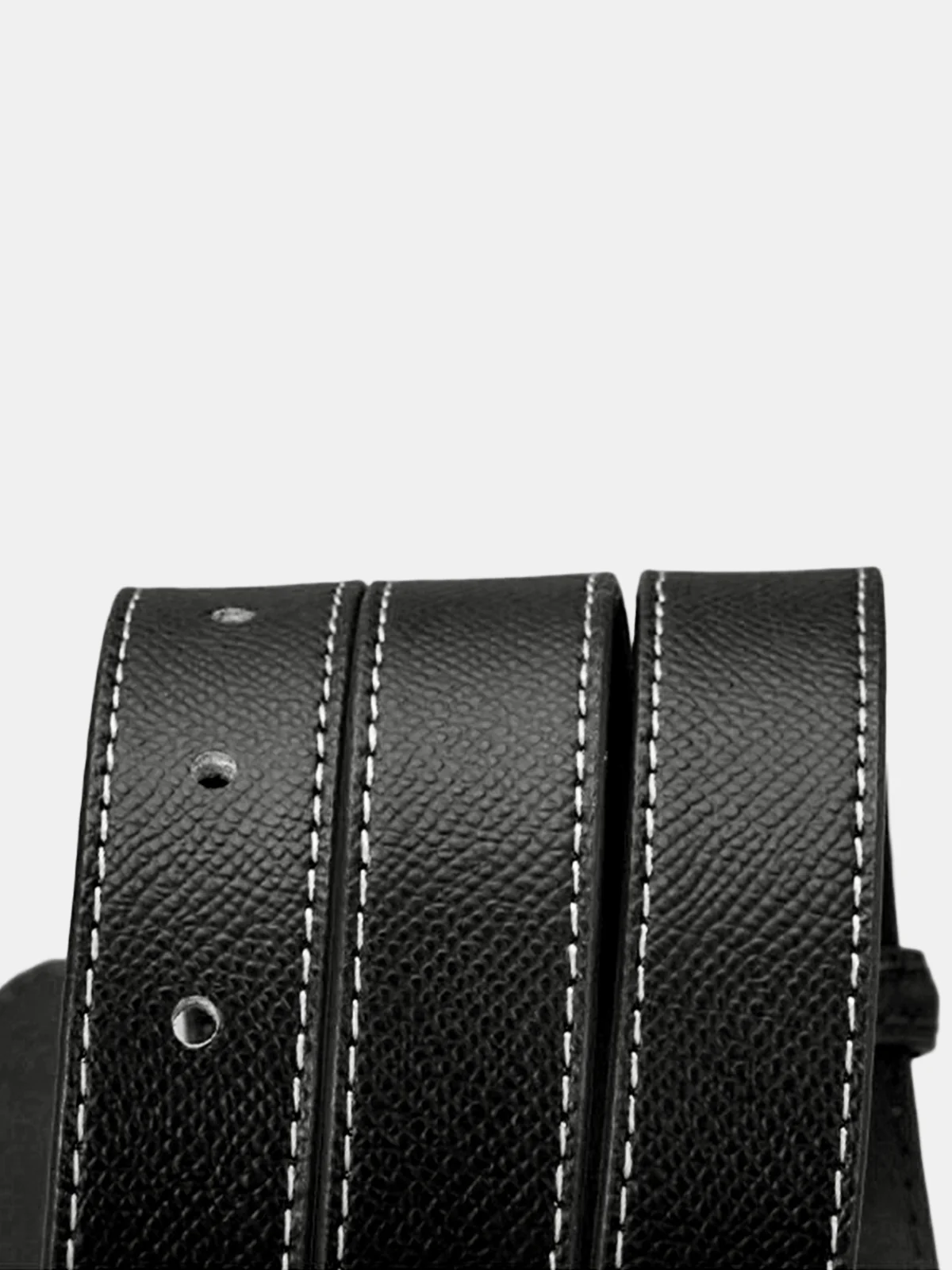 Metal Buckle Leather Thin Belt - Wholesalesil