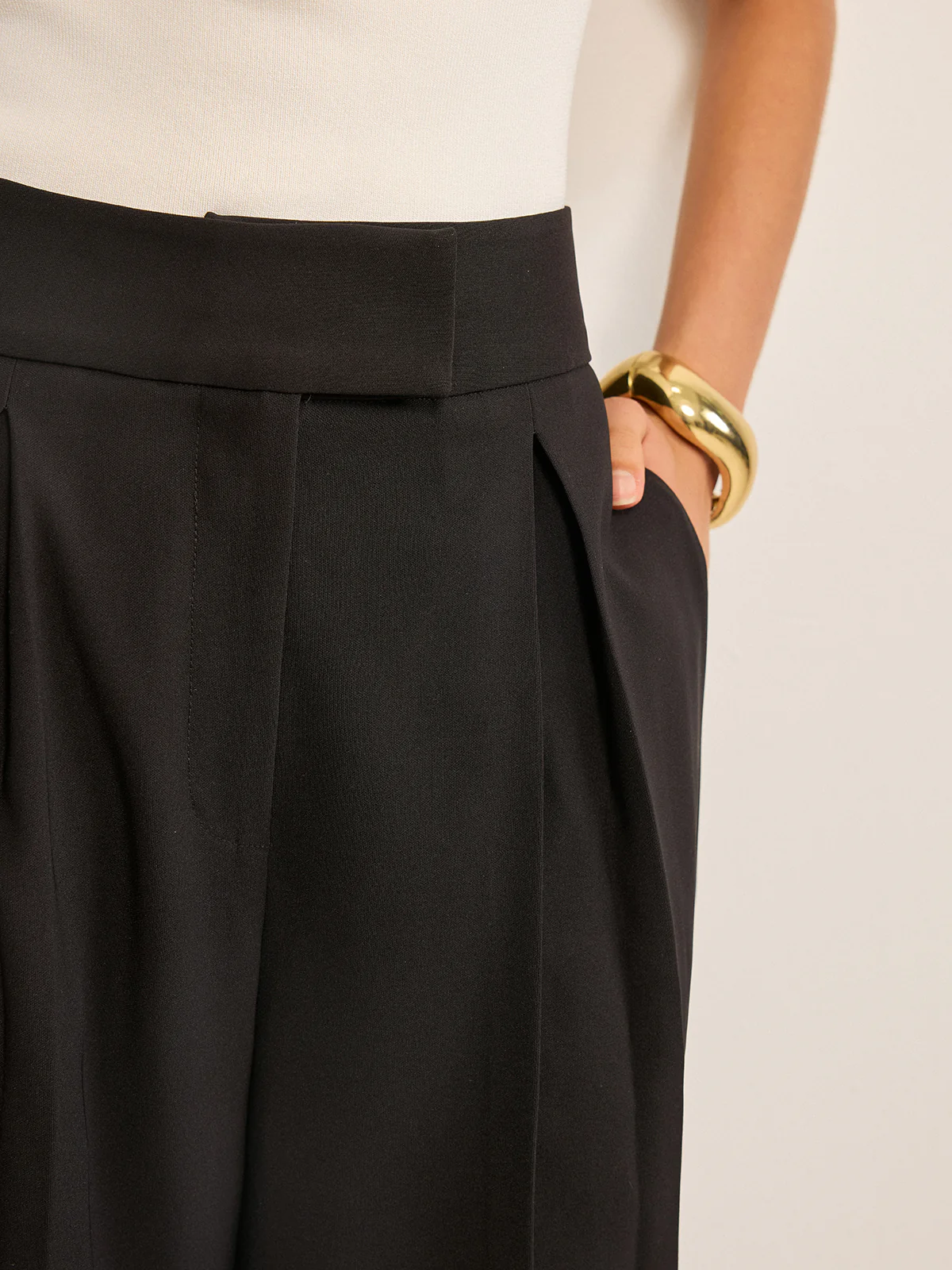 High-Waisted Wide-Leg Pants - Wholesalesil