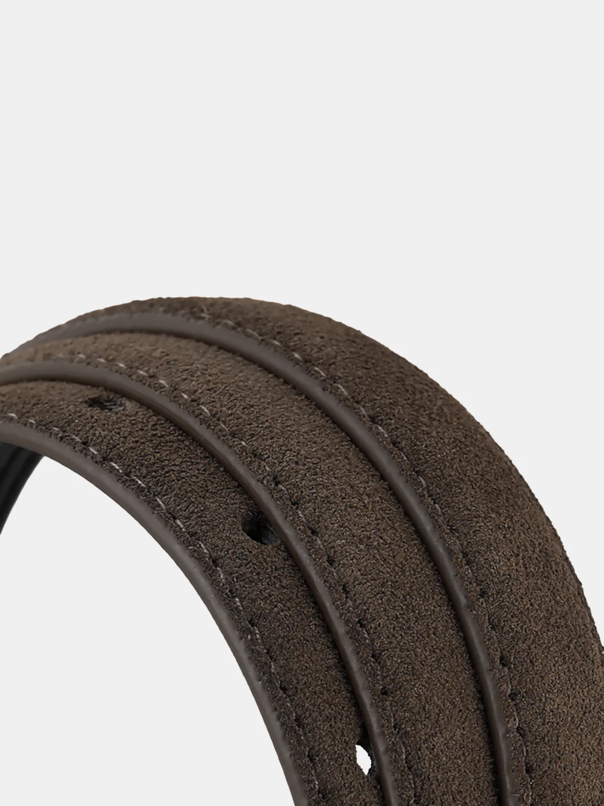 Rectangular Buckle Suede Effect Leather Belt - Wholesalesil