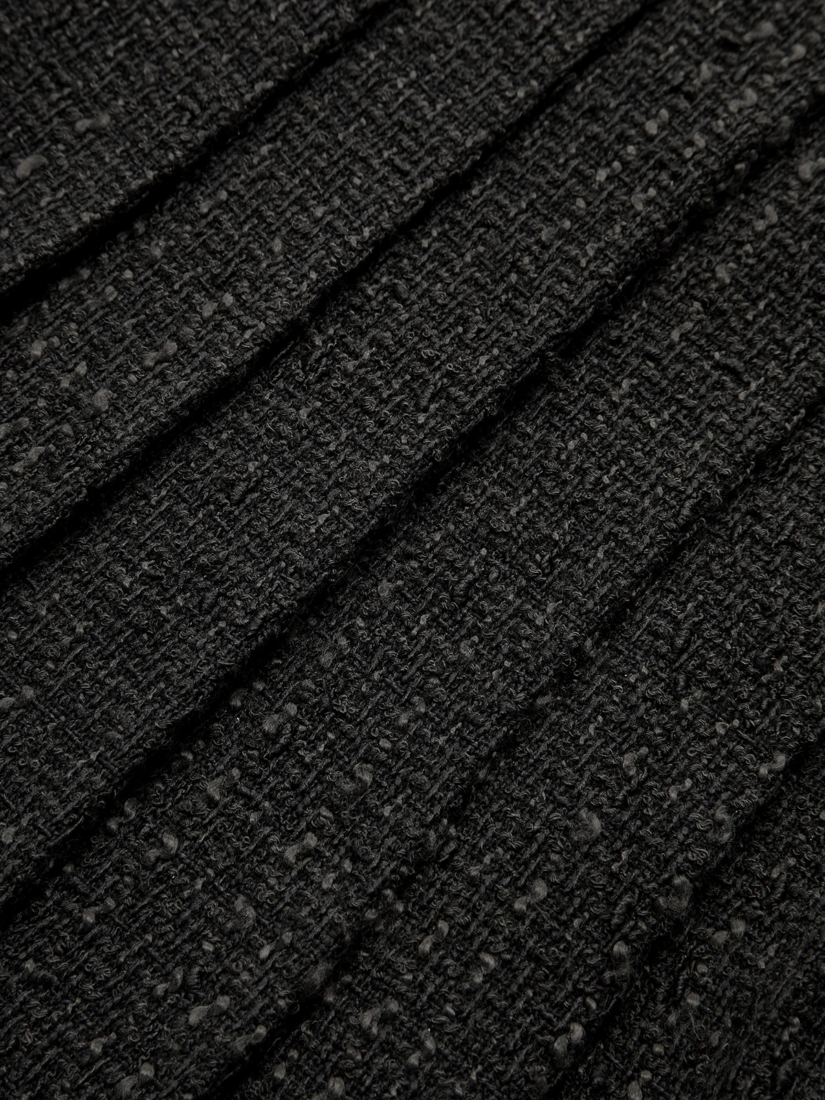 Tweed Sleeveless Pleated Mini Dress with Belt - Wholesalesil