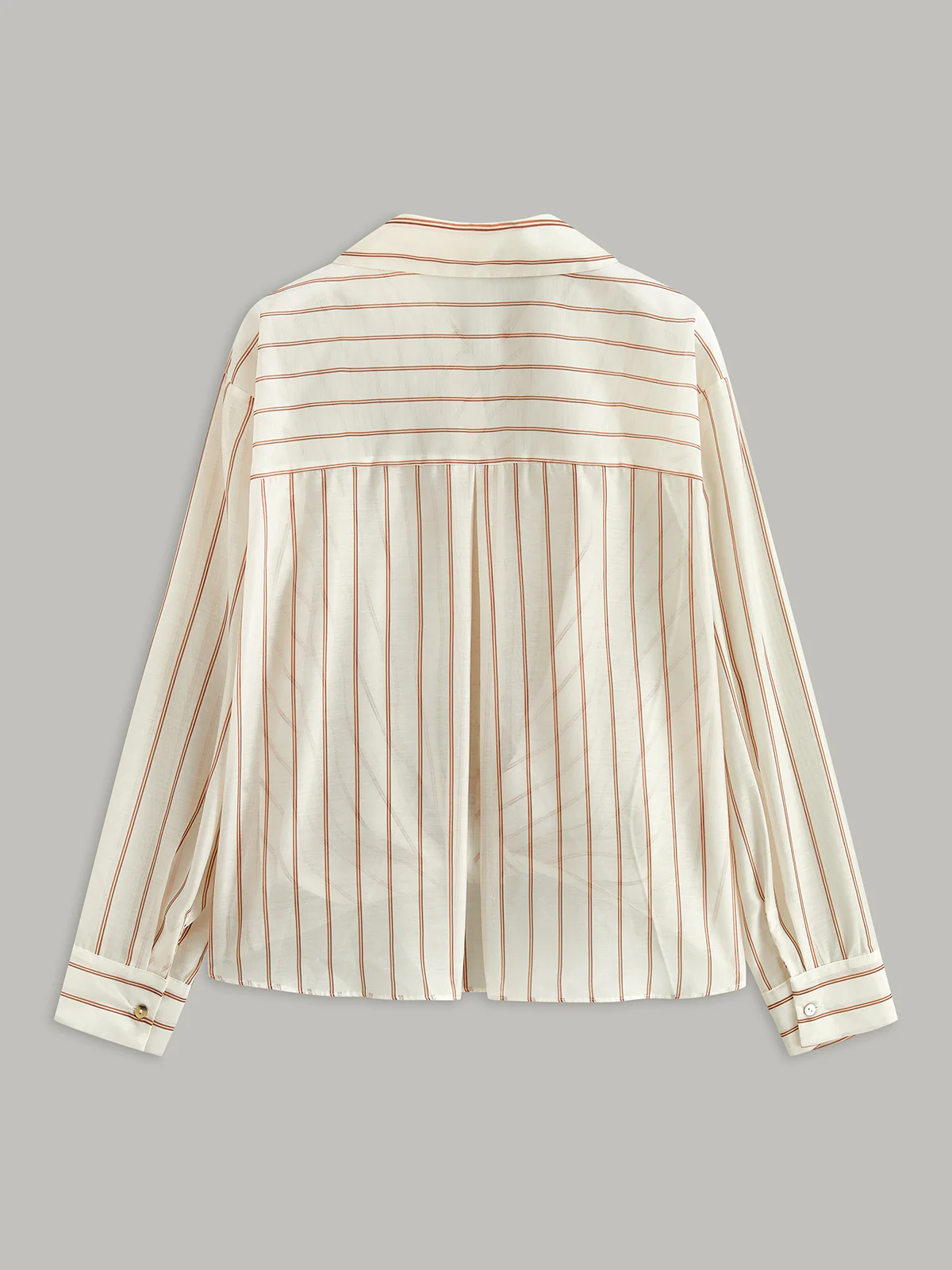 Stripe Cropped Shirt (Semi-Sheer) - Wholesalesil