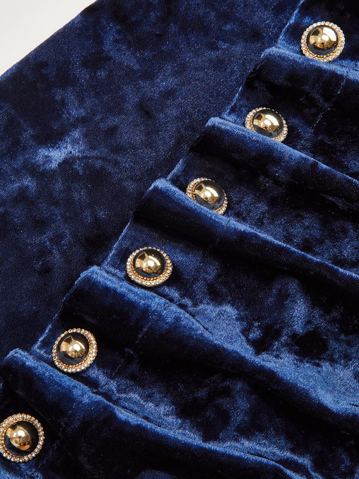 Metal Button Ruched Velvet Maxi Dress - Wholesalesil