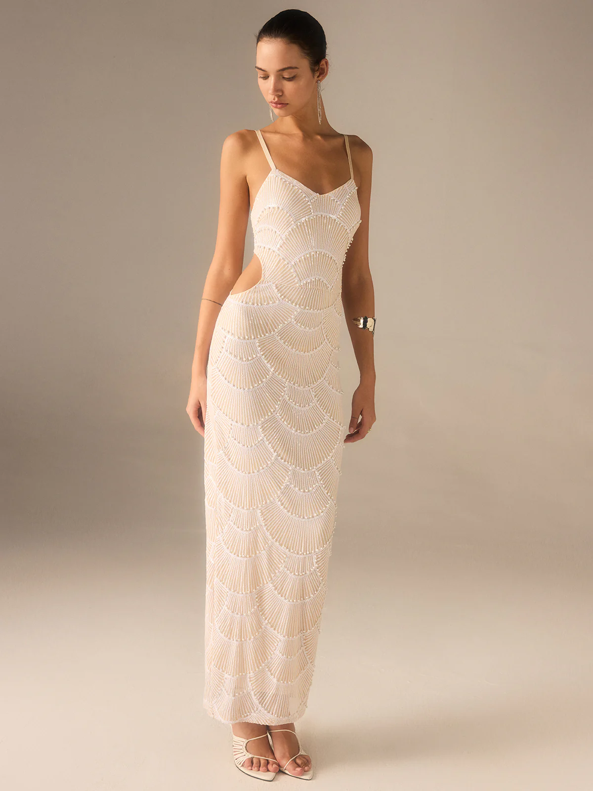 Beaded Cut-Out Maxi Dress - Wholesalesil