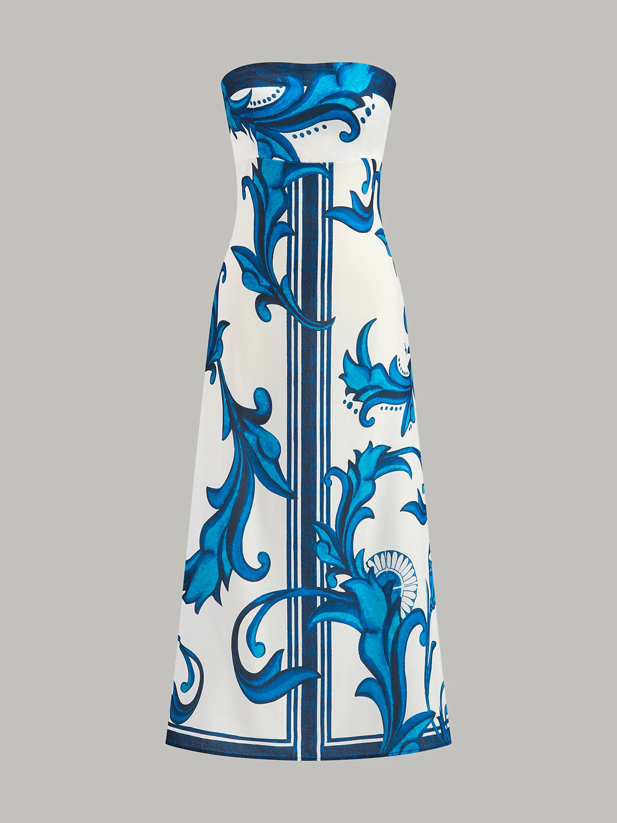 Strapless Floral Print Maxi Dress - Wholesalesil