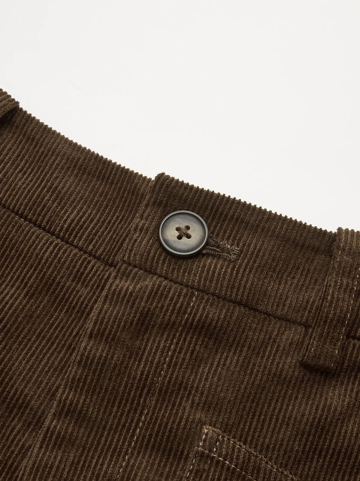 Corduroy Mid-Waist Curved-Leg Pants - Wholesalesil