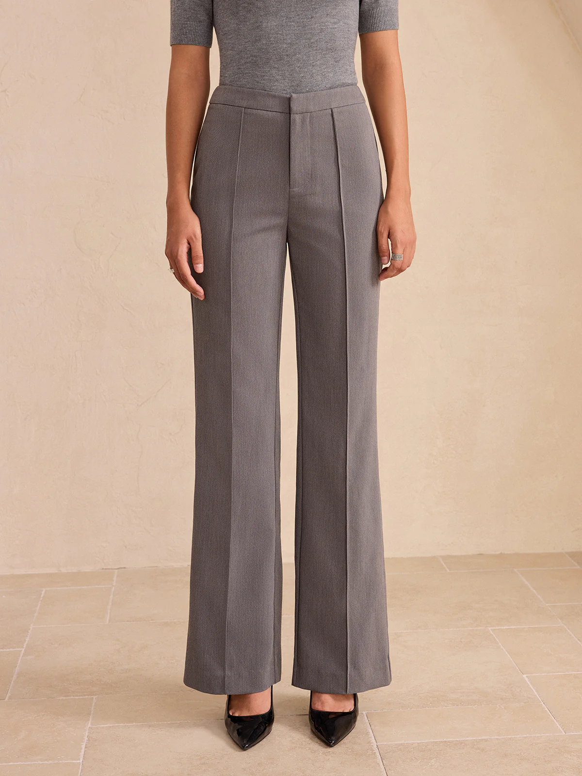 Mid-Waist Flared Pants - Wholesalesil