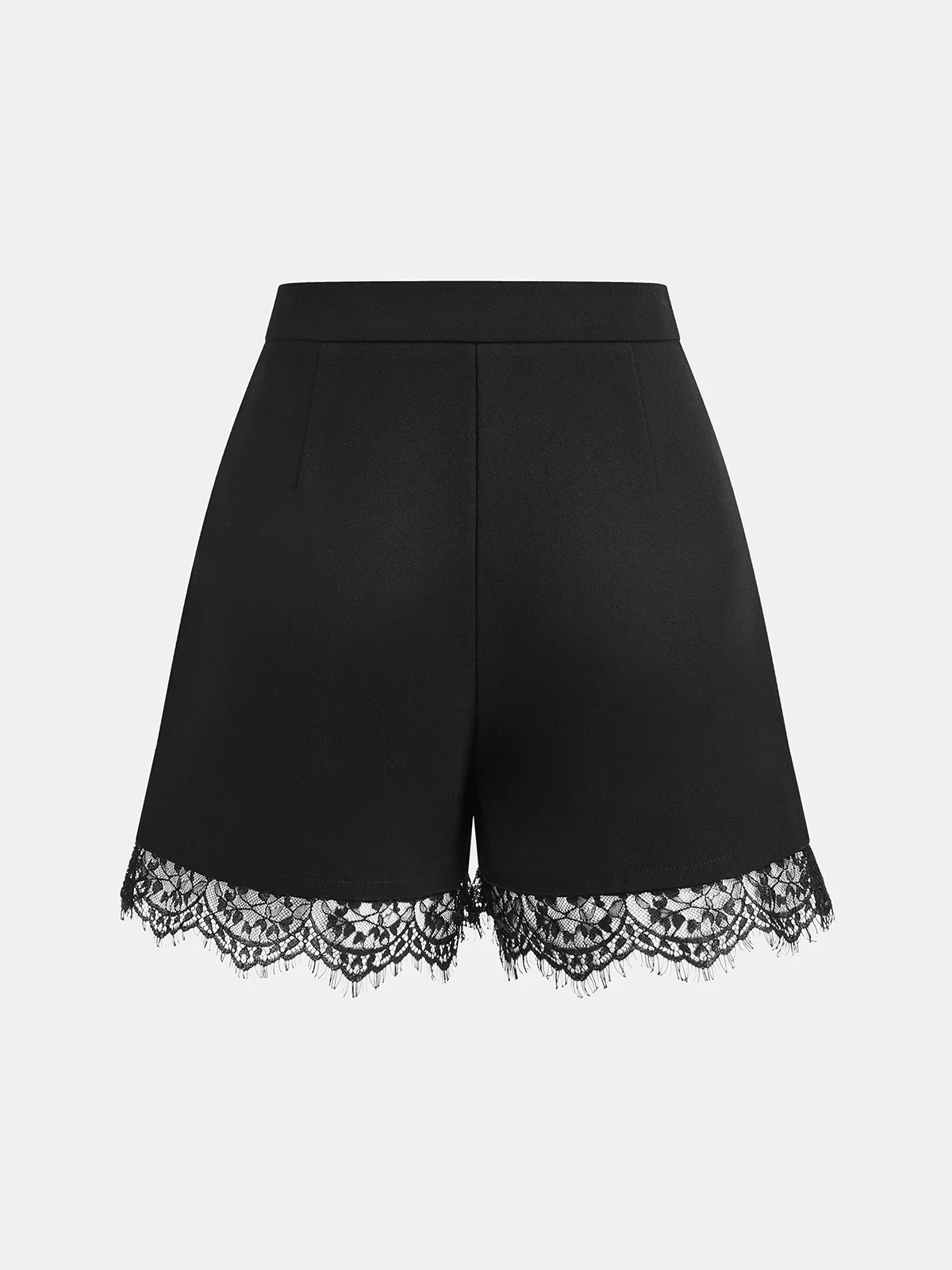 Lace Trim Pleated Shorts - Wholesalesil