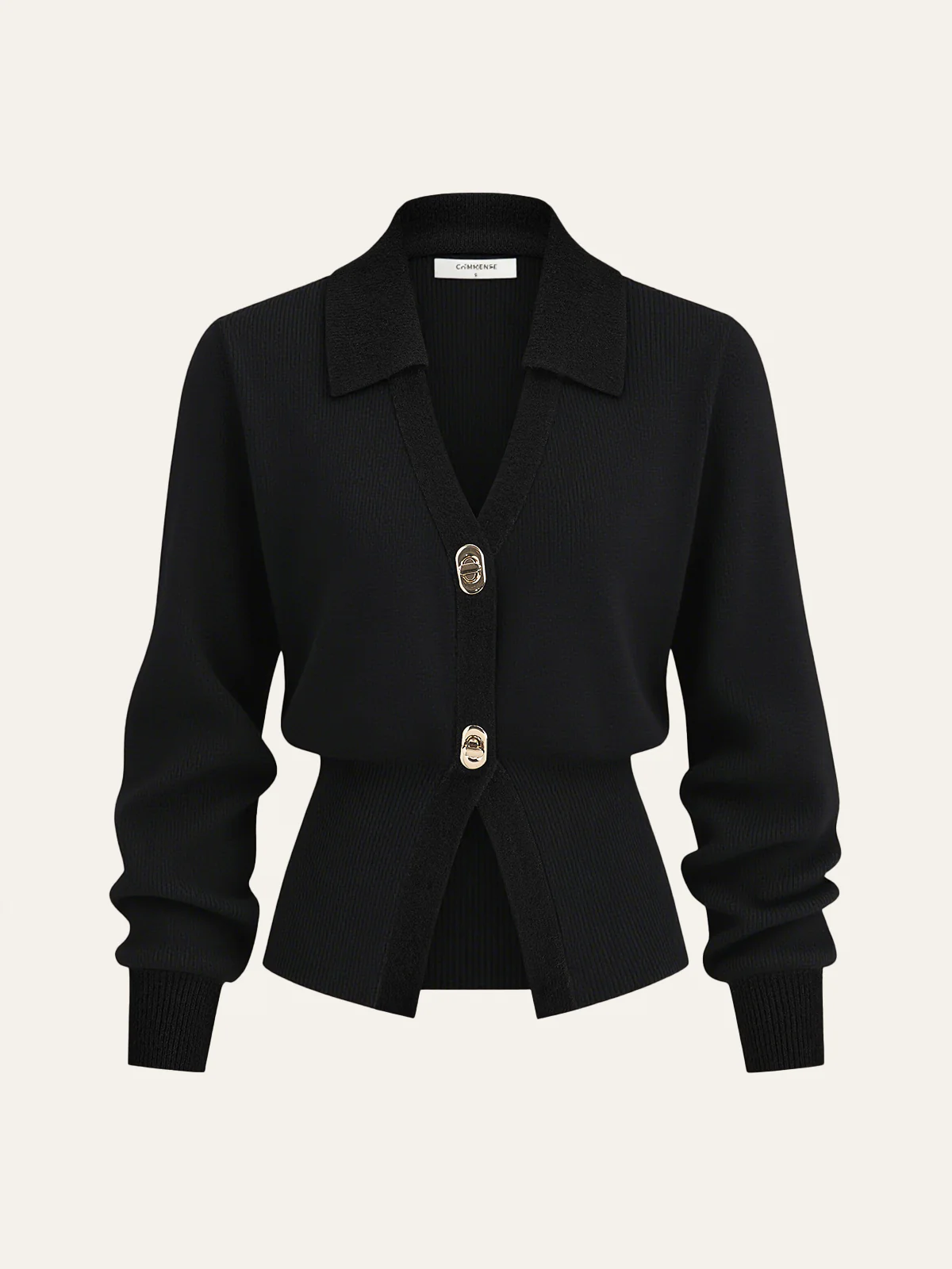 Contrast Trim Button Wool Blend Cardigan - Wholesalesil