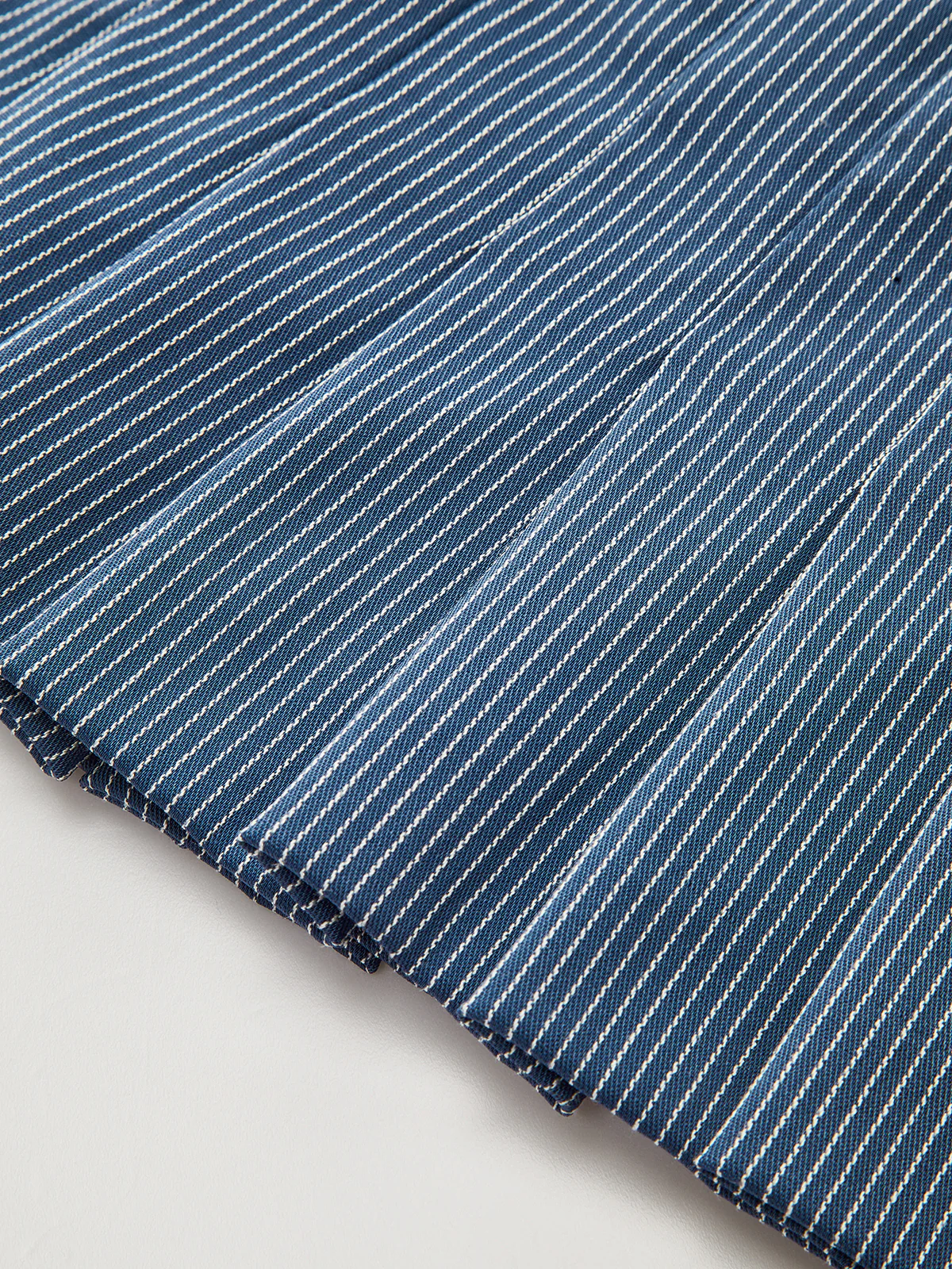 Striped Tie-Front V-Neck Peplum Blouse - Wholesalesil