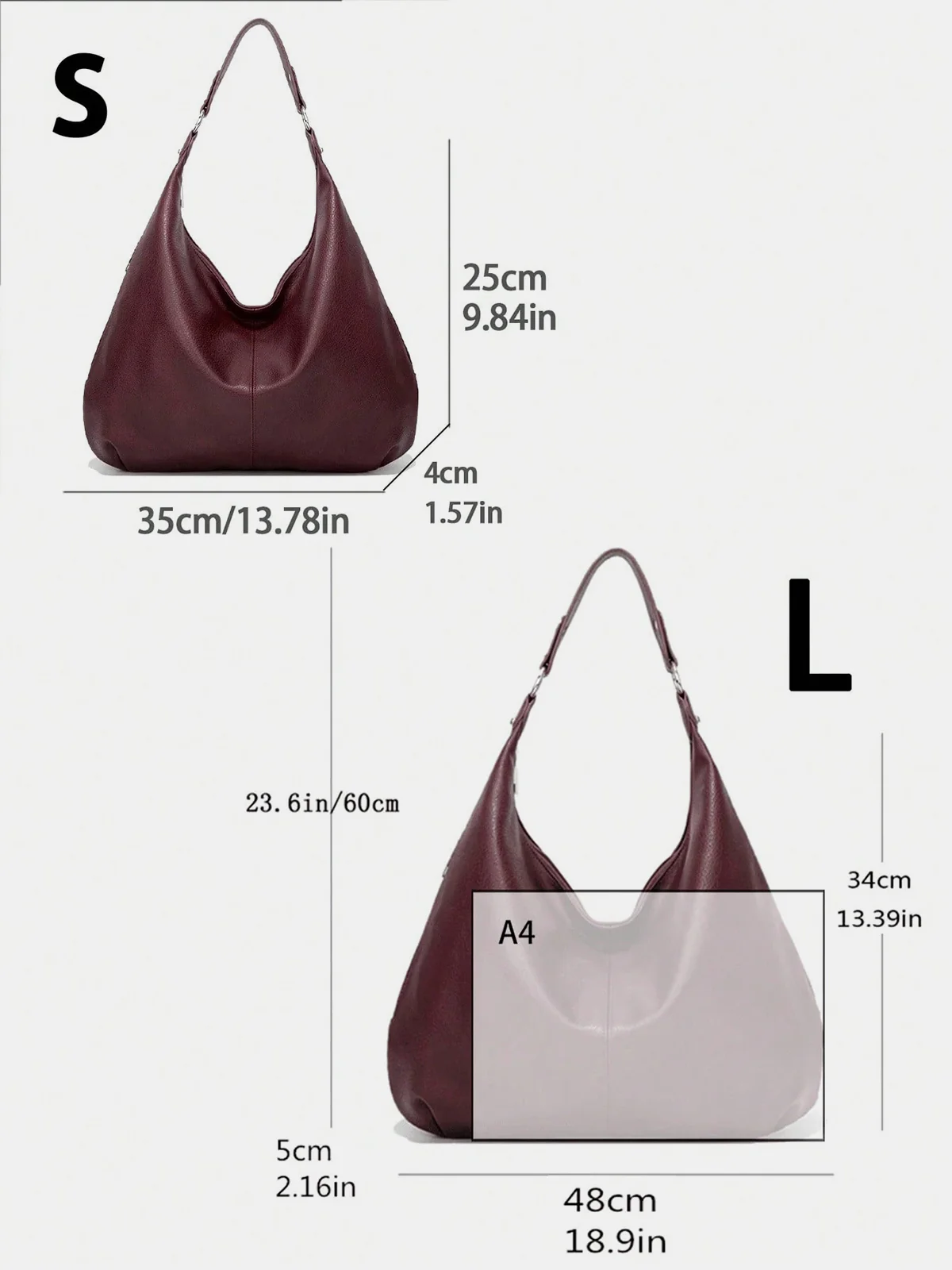 PU Leather Hobo Bag - Wholesalesil