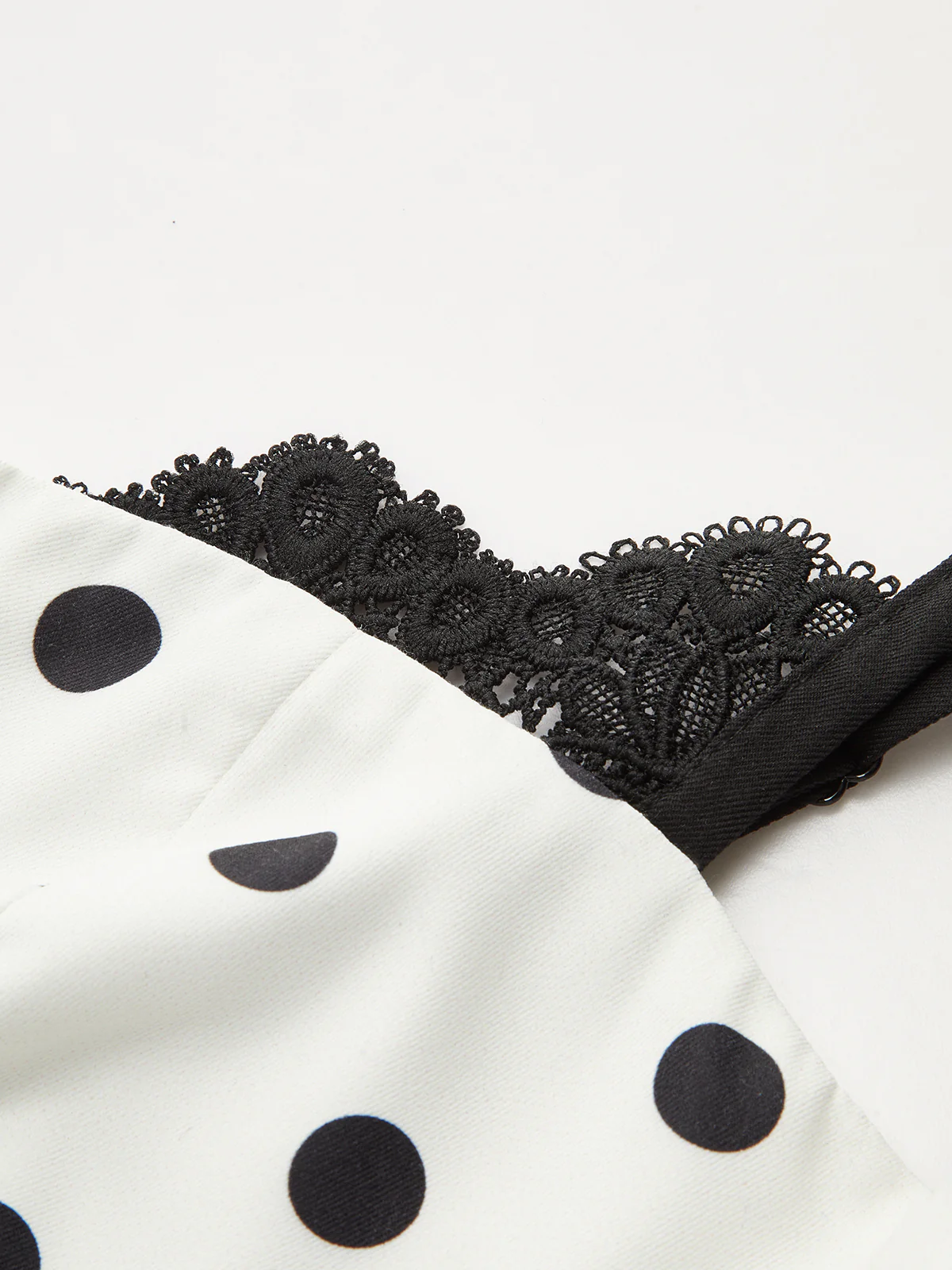 Lace Trim Polka Dot Cami Dress - Wholesalesil