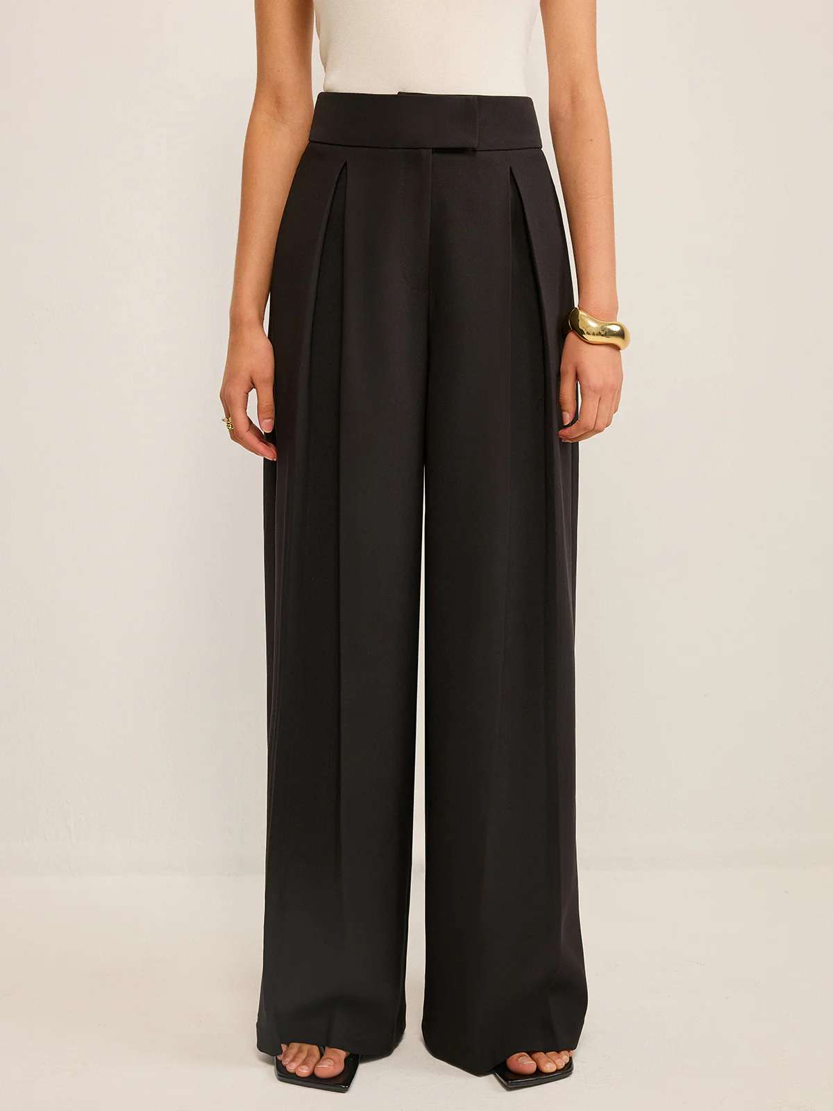 High-Waisted Wide-Leg Pants - Wholesalesil