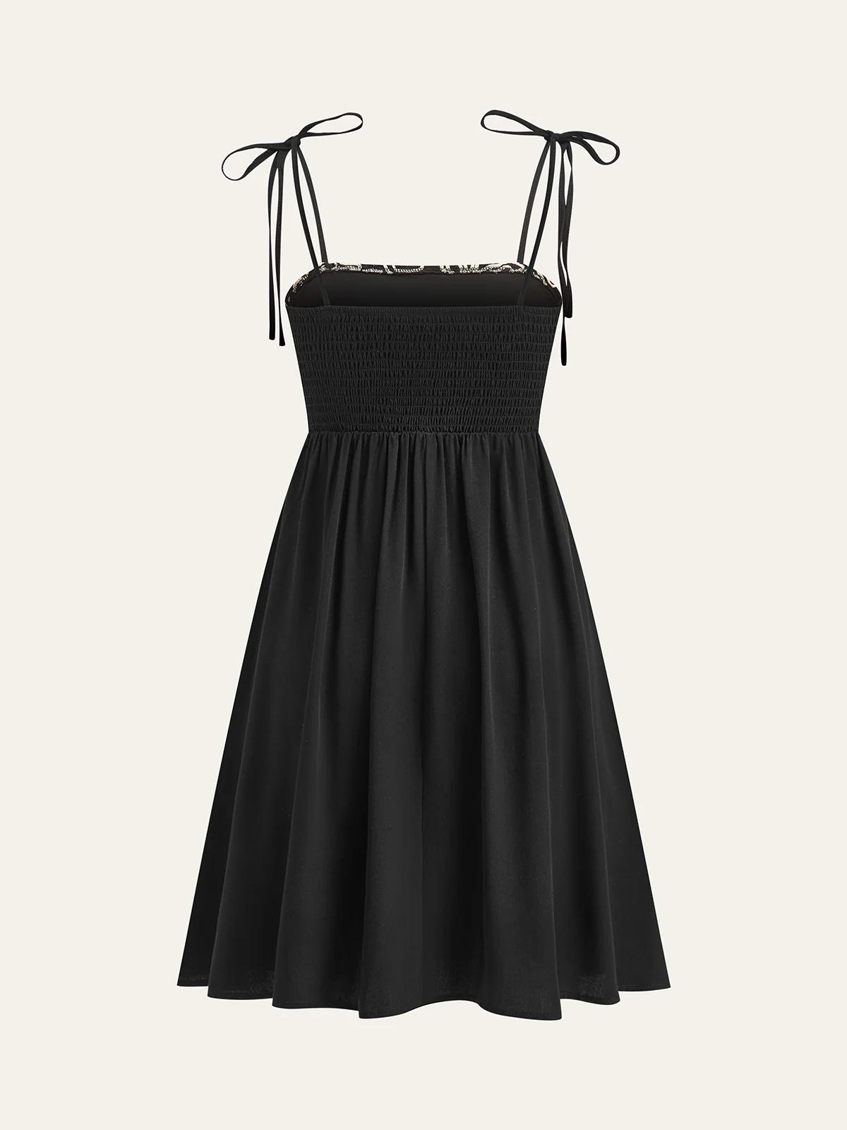 Embroidered Midi Dress with Tie-Up Straps - Wholesalesil