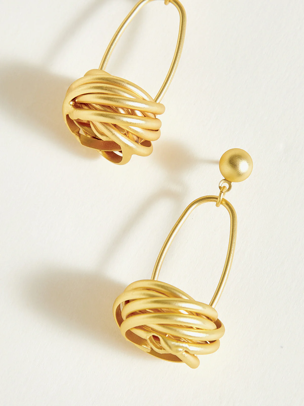 Golden Basket Drop Earrings - Wholesalesil