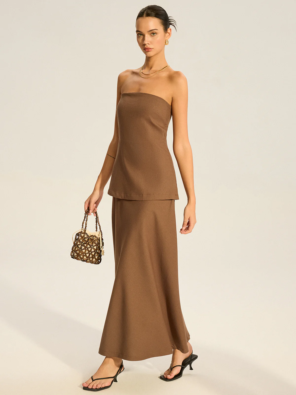 Strapless Layered Maxi Dress - Wholesalesil