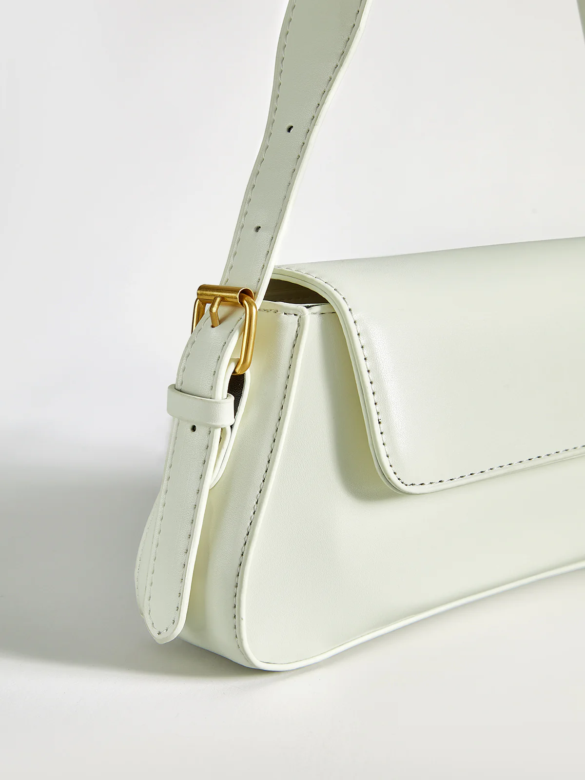 PU Leather Shoulder Bag with Flap - Wholesalesil