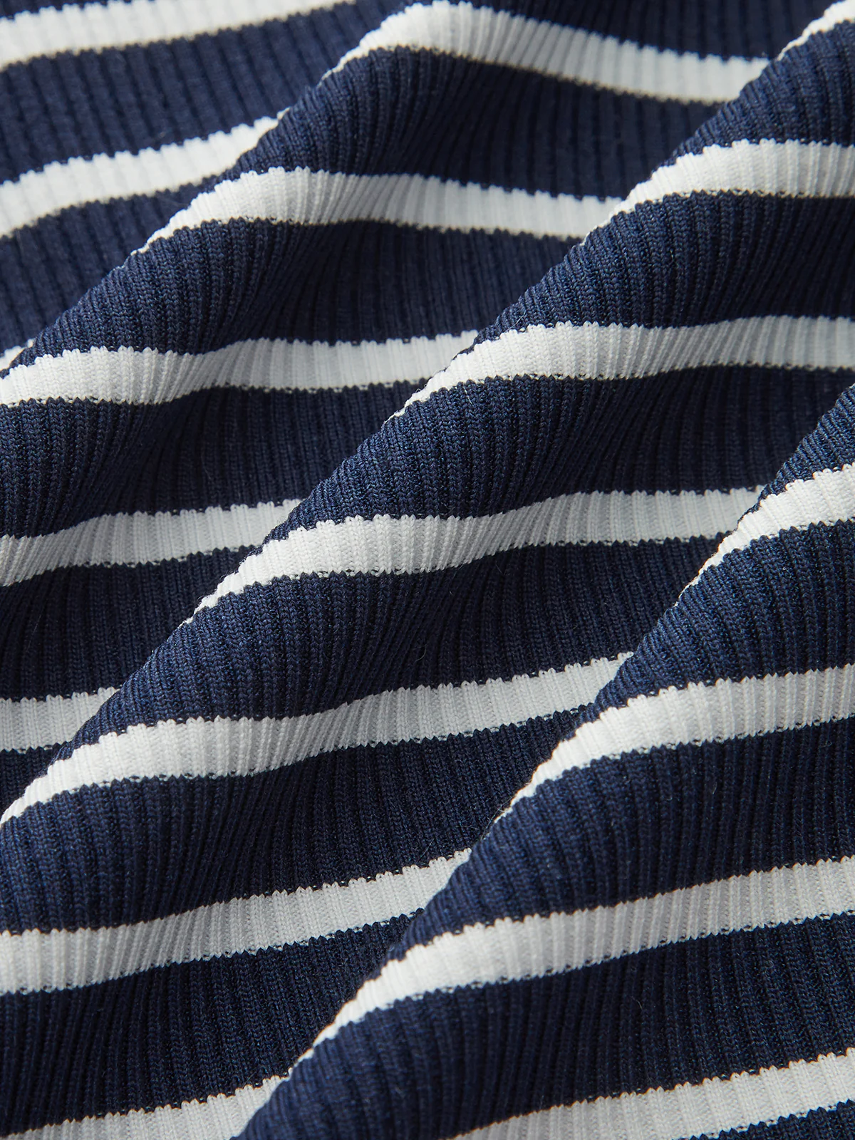 2 in 1 Striped Ribbed Paneled Long-Sleeve Blouse - Wholesalesil