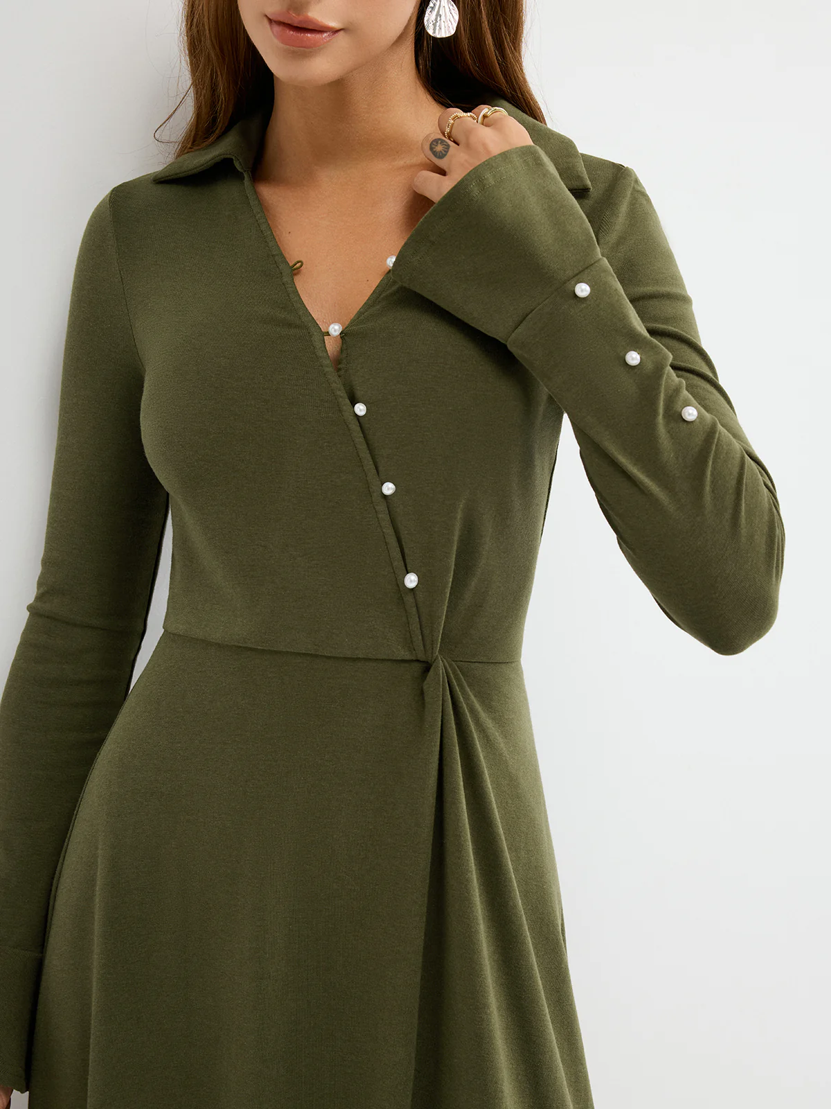 Asymmetrical Twist Knit Maxi Dress - Wholesalesil