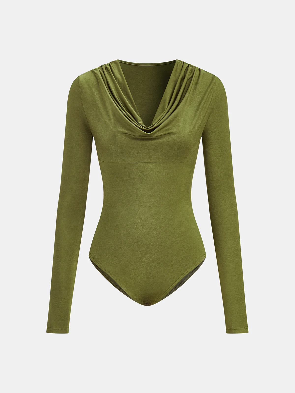 Cowl Neck Long Sleeve Bodysuit - Wholesalesil