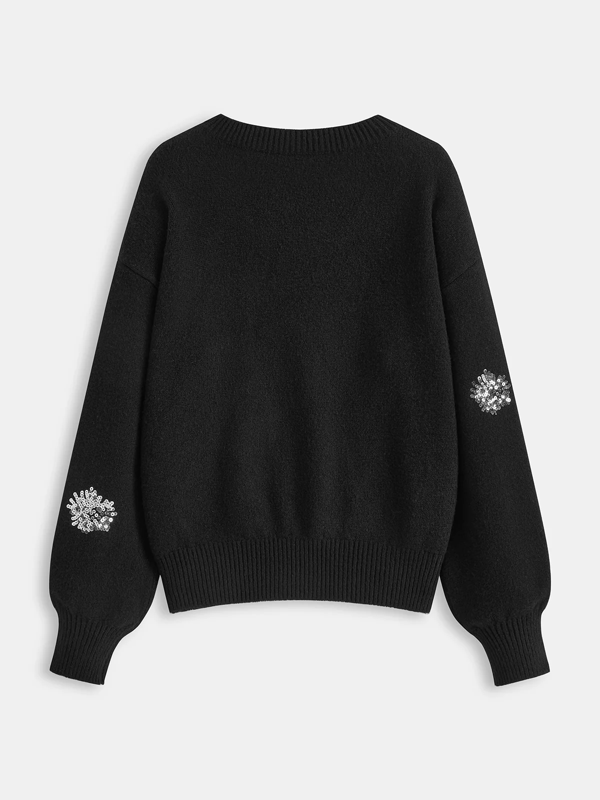 Sequin Floral & Pearl Accent Sweater - Wholesalesil