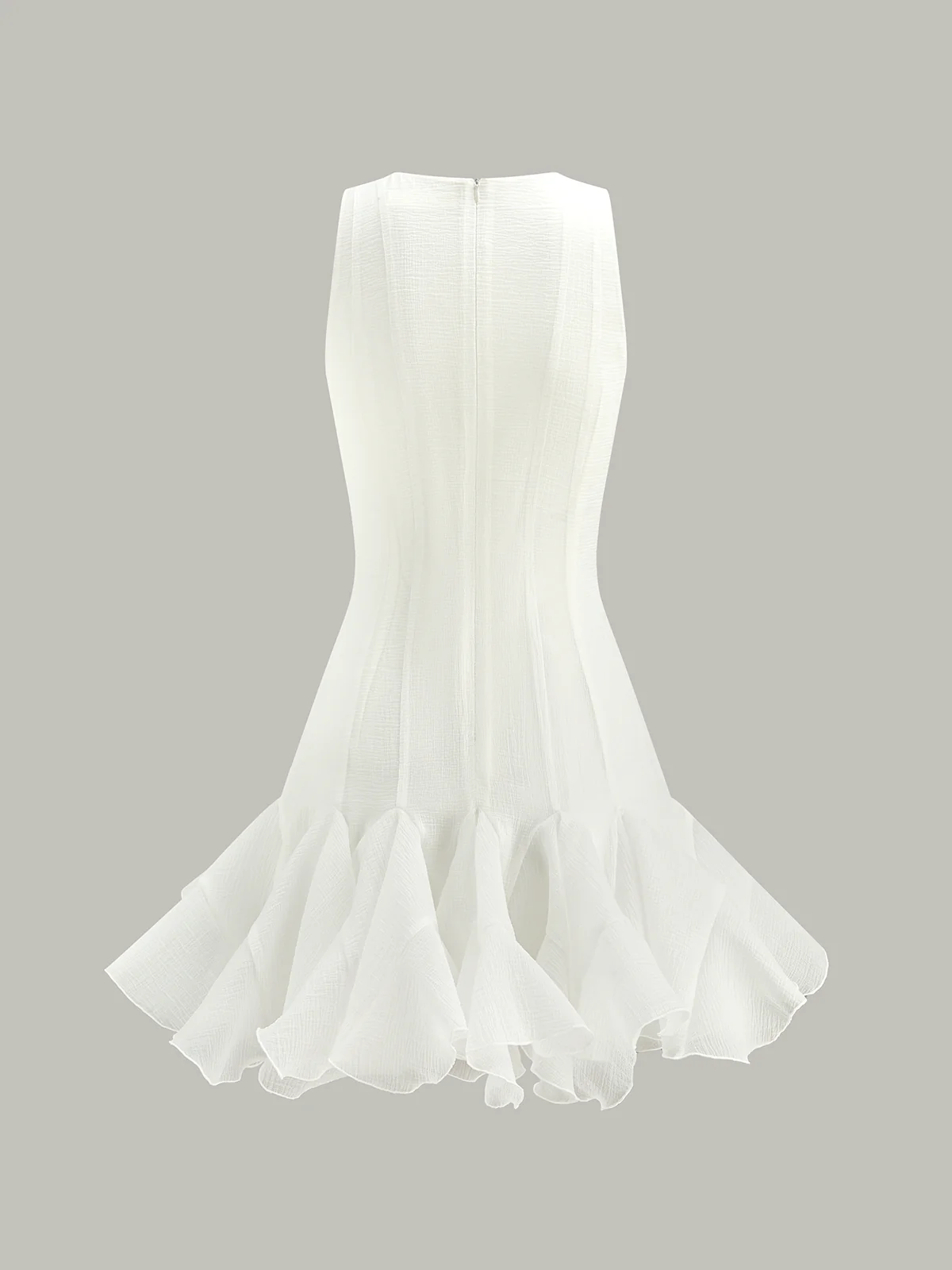 Semi-Sheer Ruffled Hem Mini Dress - Wholesalesil