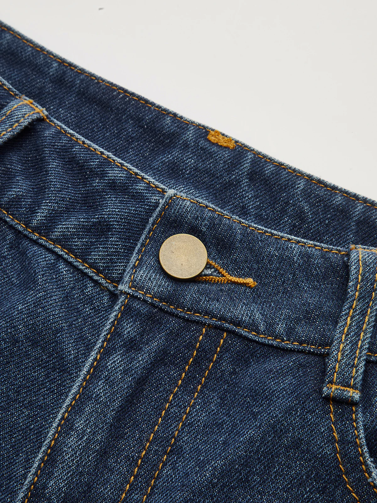 Mid-Waisted Denim Curved-Leg Pants - Wholesalesil