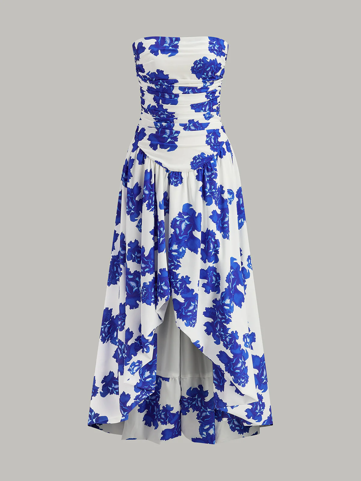 Strapless Floral Print Maxi Dress - Wholesalesil
