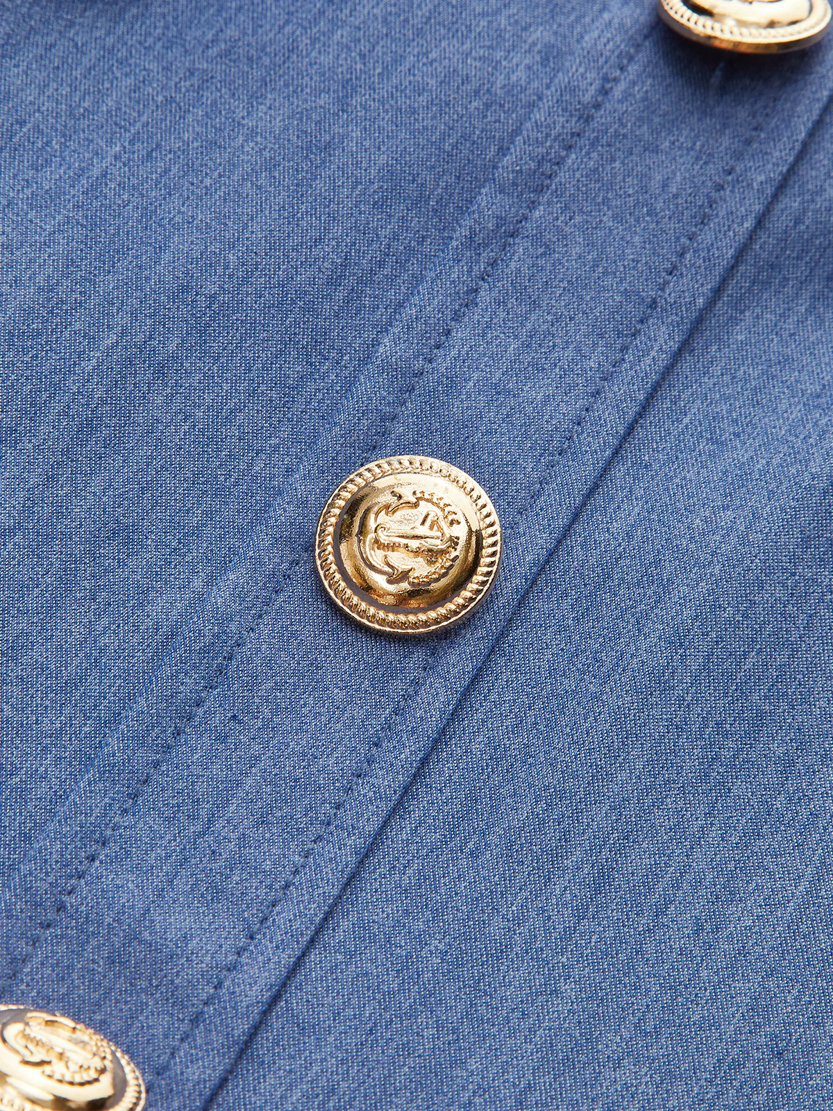 Metal Button Halter Neck Pleated Dress - Wholesalesil