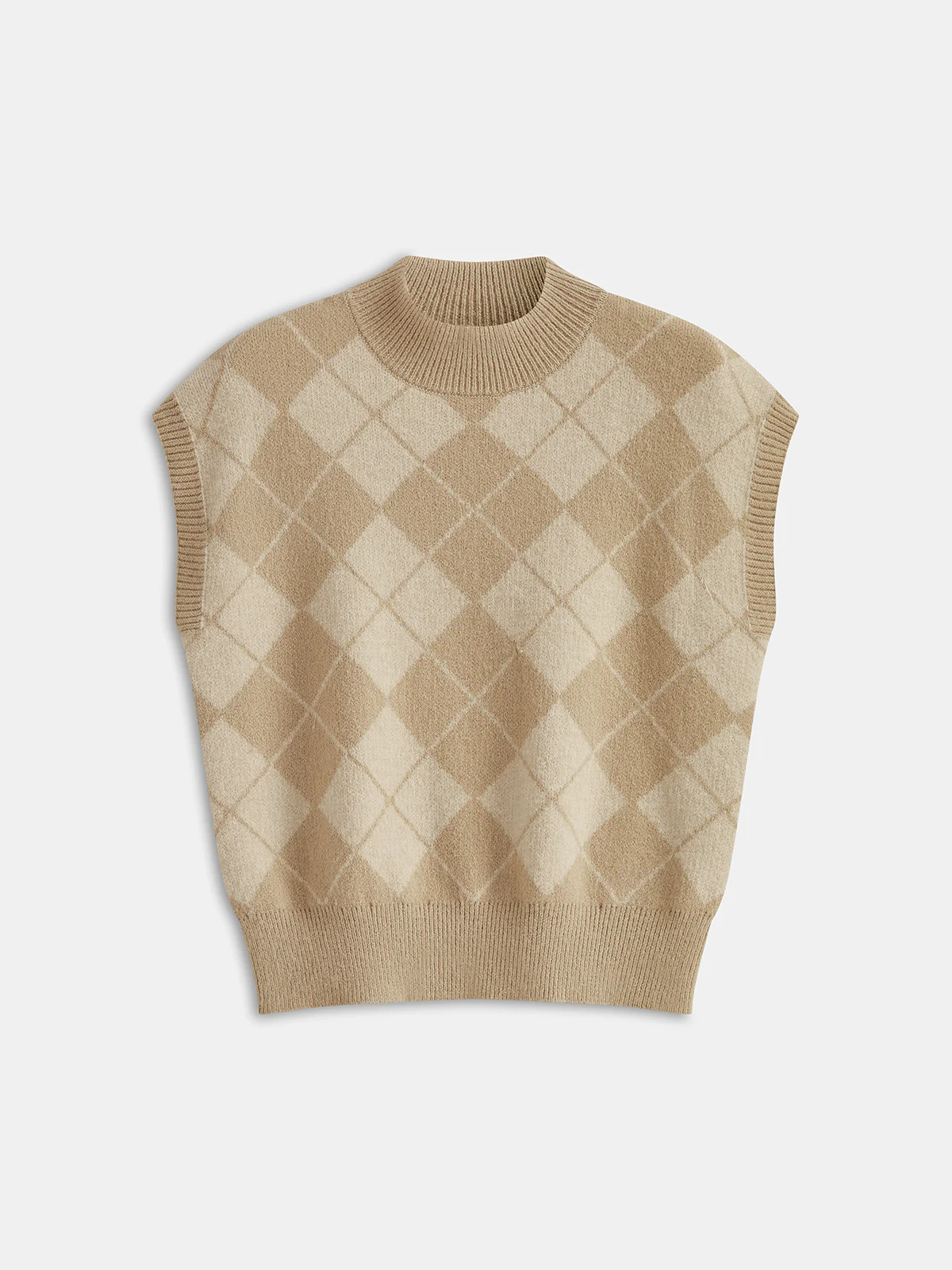 Argyle Knit Sleeveless Vest - Wholesalesil