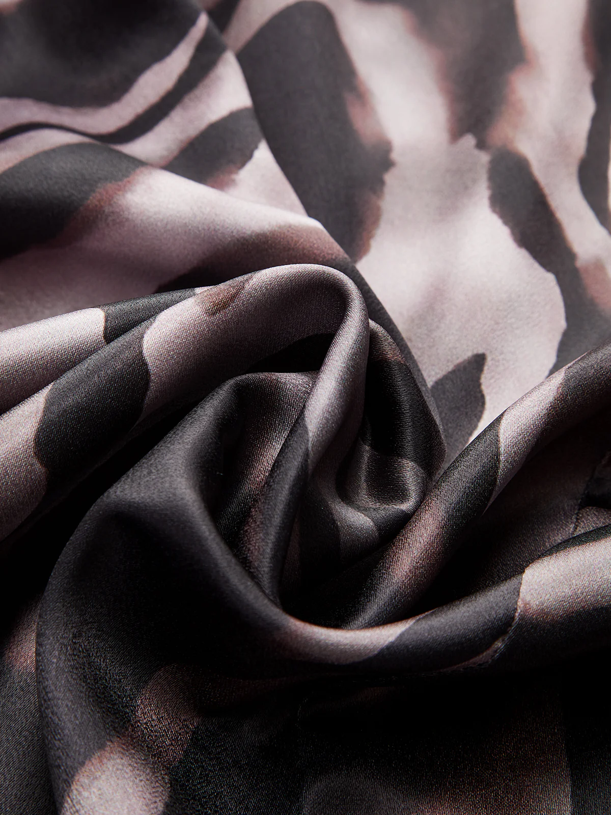 Zebra Print Cowl Neck Long-Sleeve Top - Wholesalesil