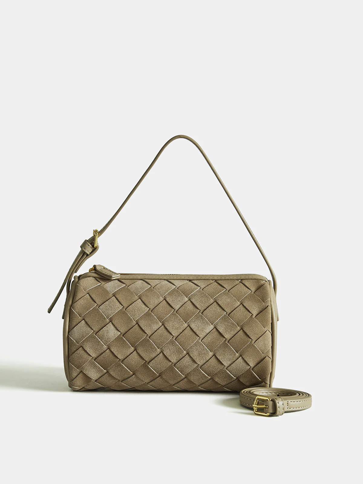 Woven Frosted PU Leather Shoulder Bag - Wholesalesil