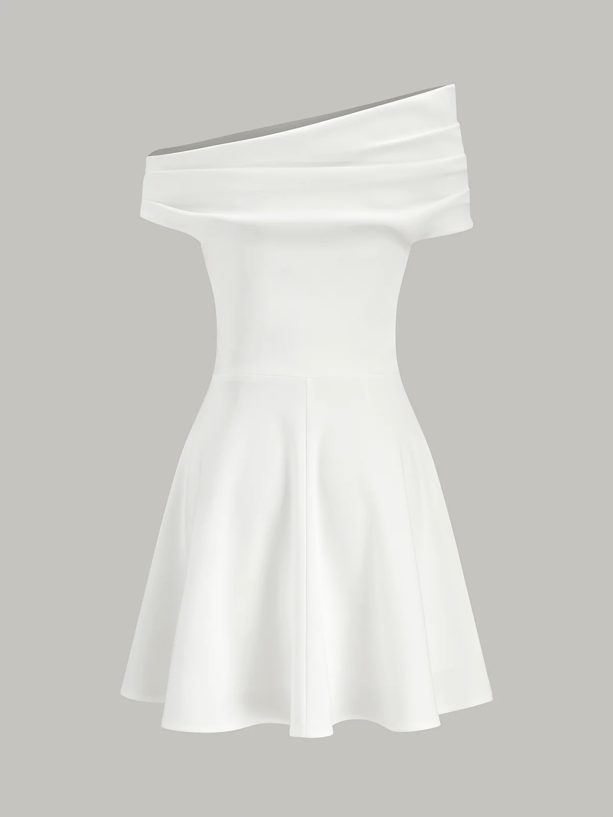 Off-Shoulder Ruched Flare Dress - Wholesalesil