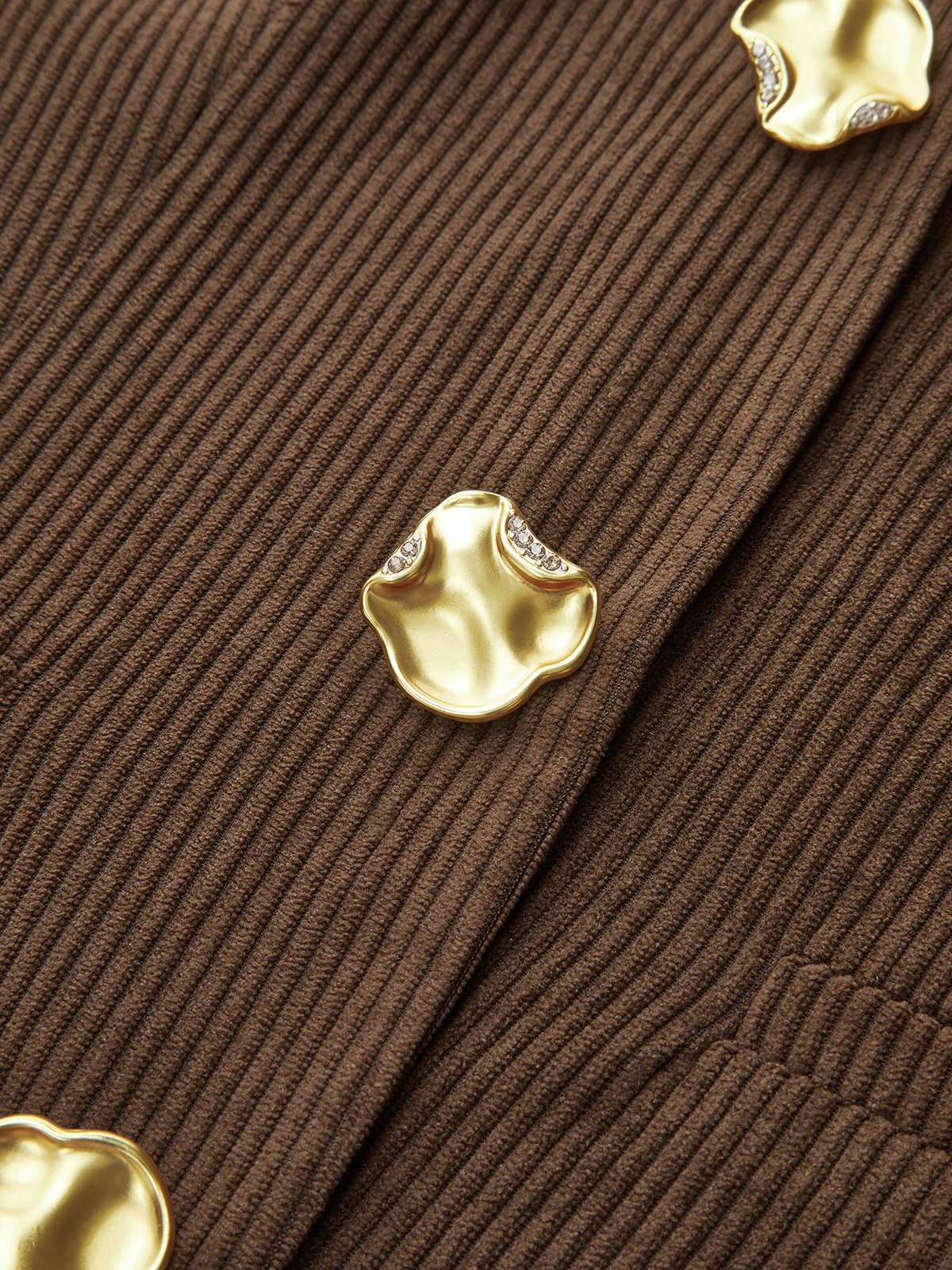 Corduroy V-neck Buttoned Vest - Wholesalesil