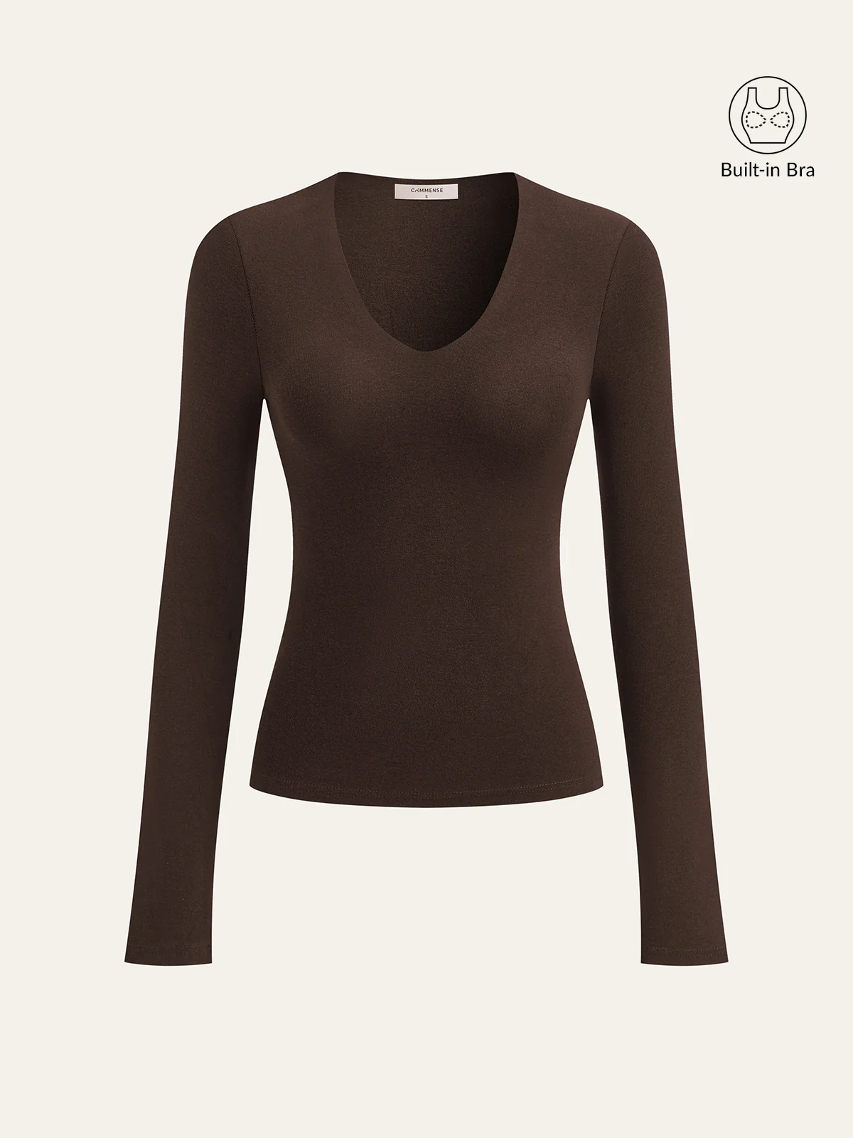 Bra-Free V-Neck Long-Sleeve Top - Wholesalesil