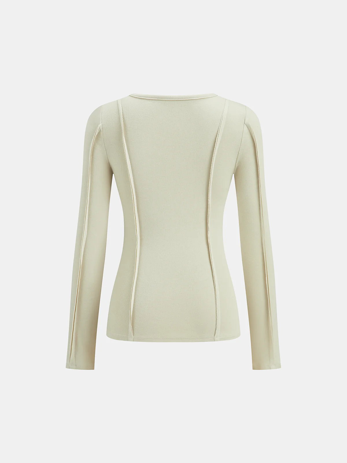 Seam Detail Crew Neck Long Sleeve T-Shirt - Wholesalesil