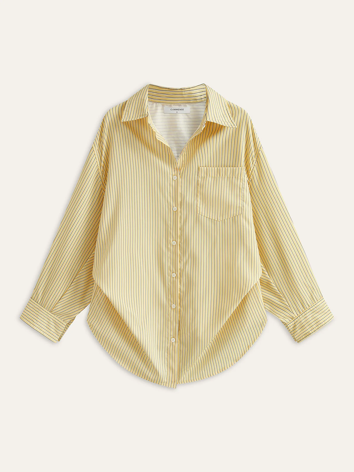 Pocketed Striped Shirt - Wholesalesil