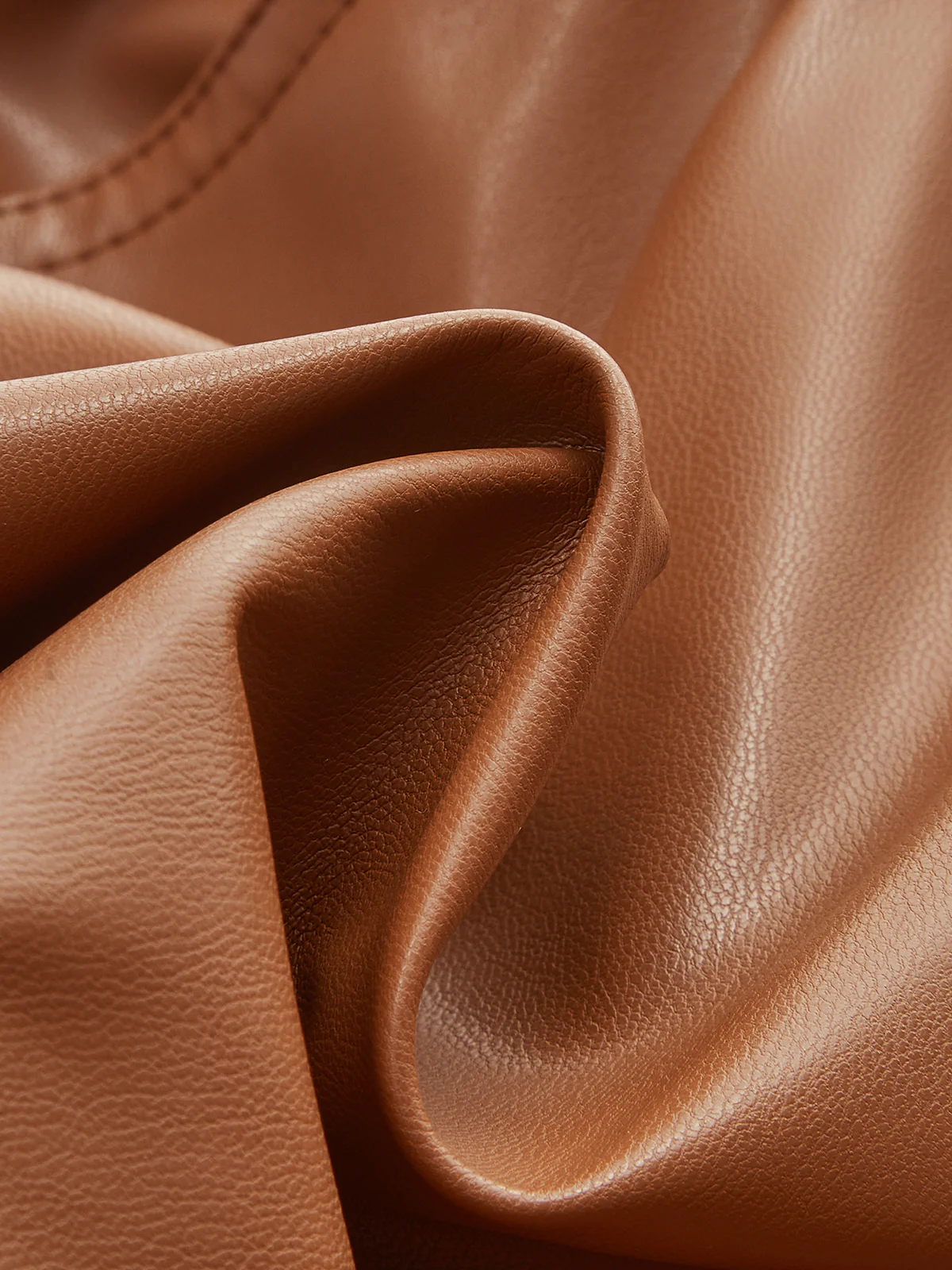 High-Waist PU Leather Cuffed Shorts with Belt - Wholesalesil